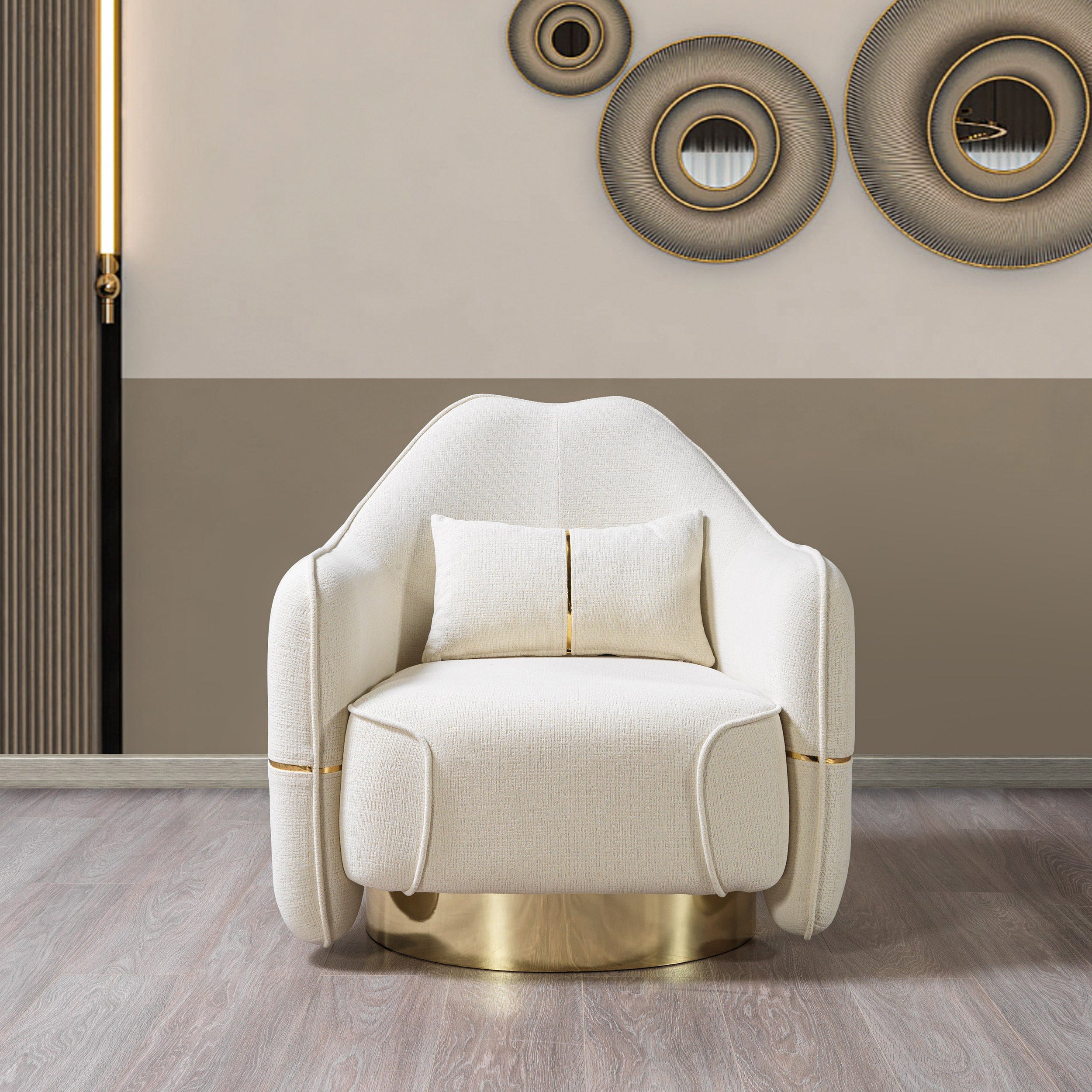 Nova - Helena Ivory Velvet Chair