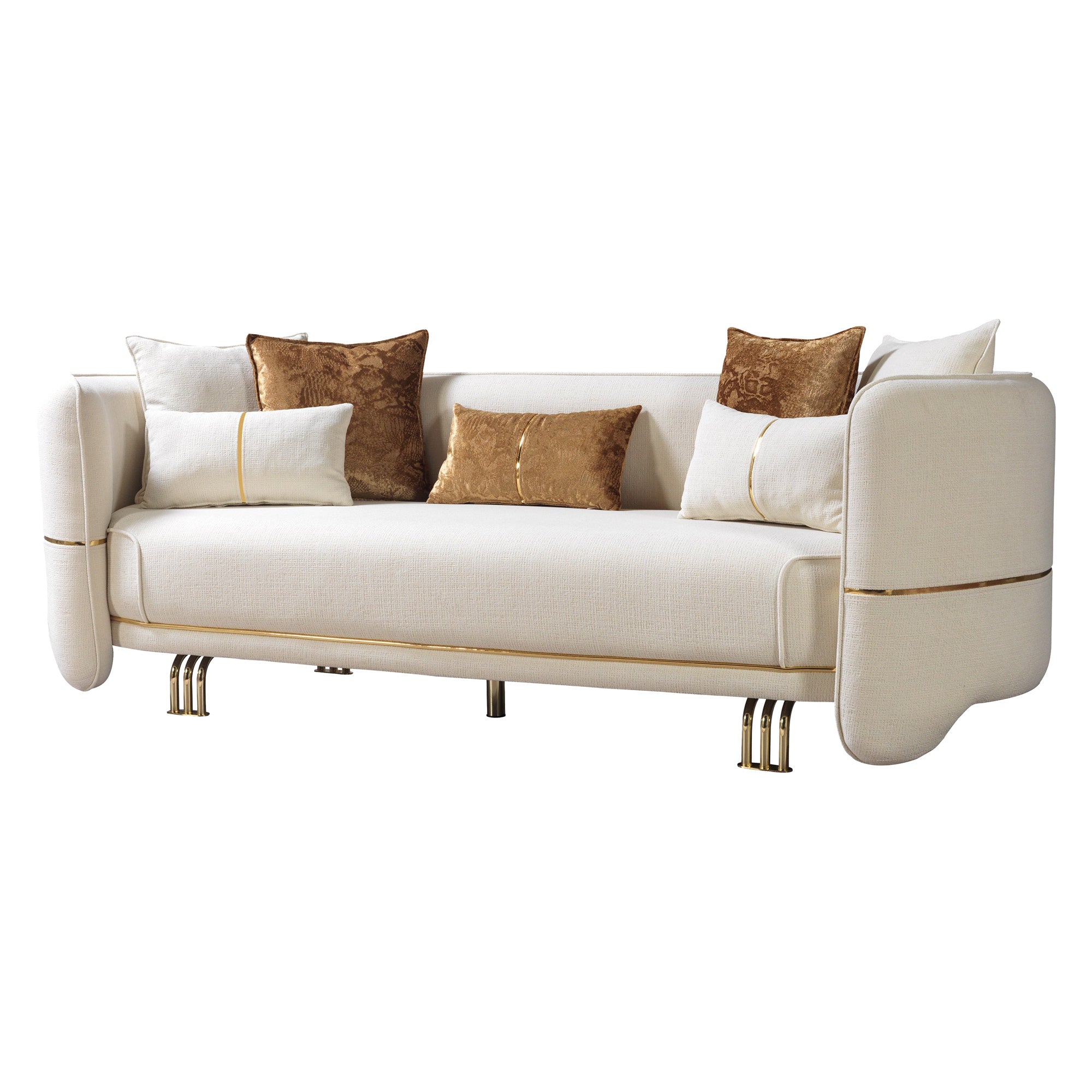 Nova - Helena Ivory Velvet Sofa 94"