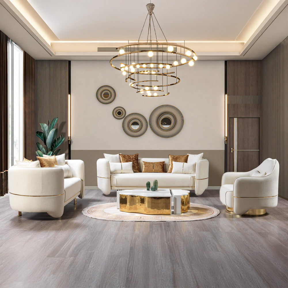 Nova - Helena Ivory Velvet Sofa & Loveseat