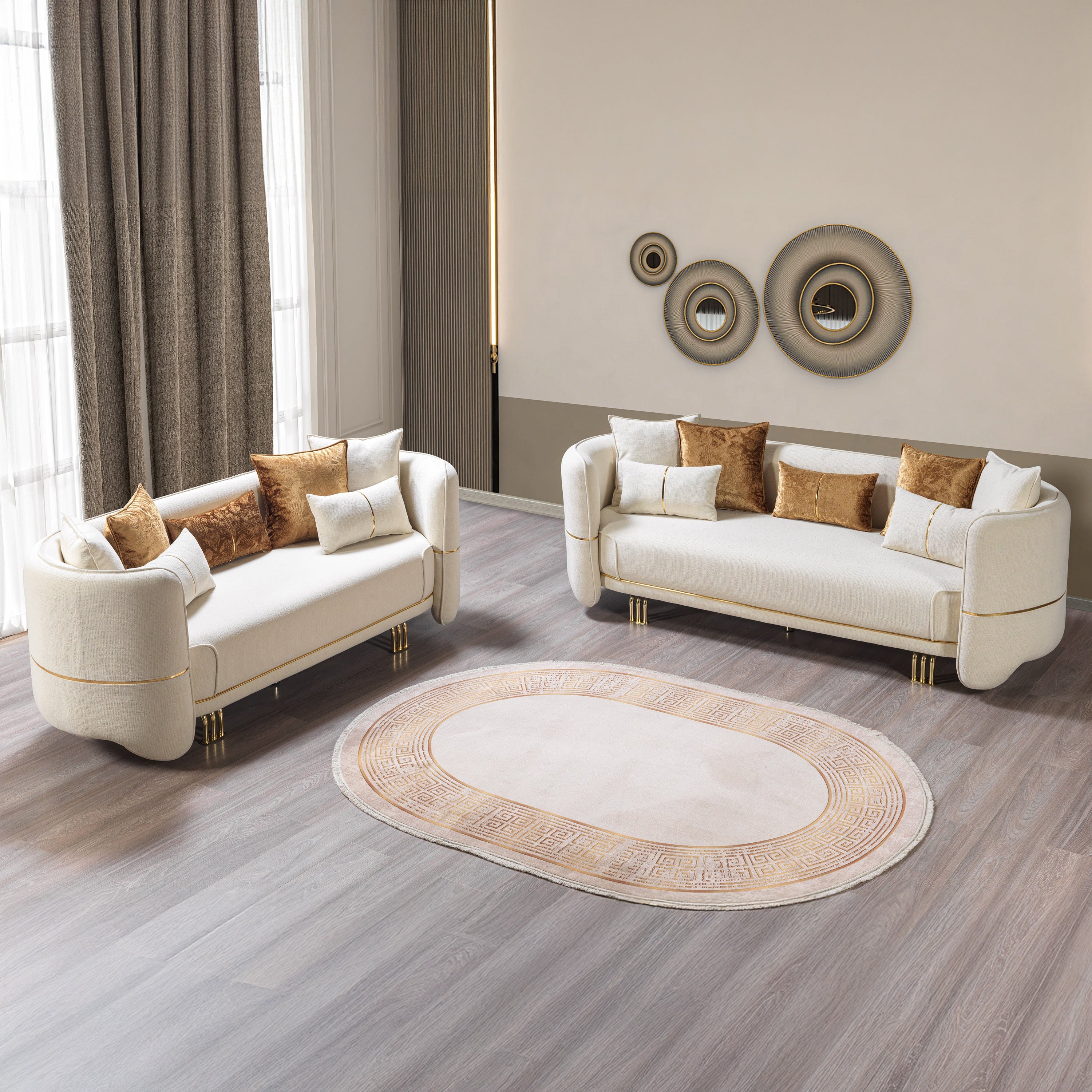 Nova - Helena Ivory Velvet Sofa & Loveseat