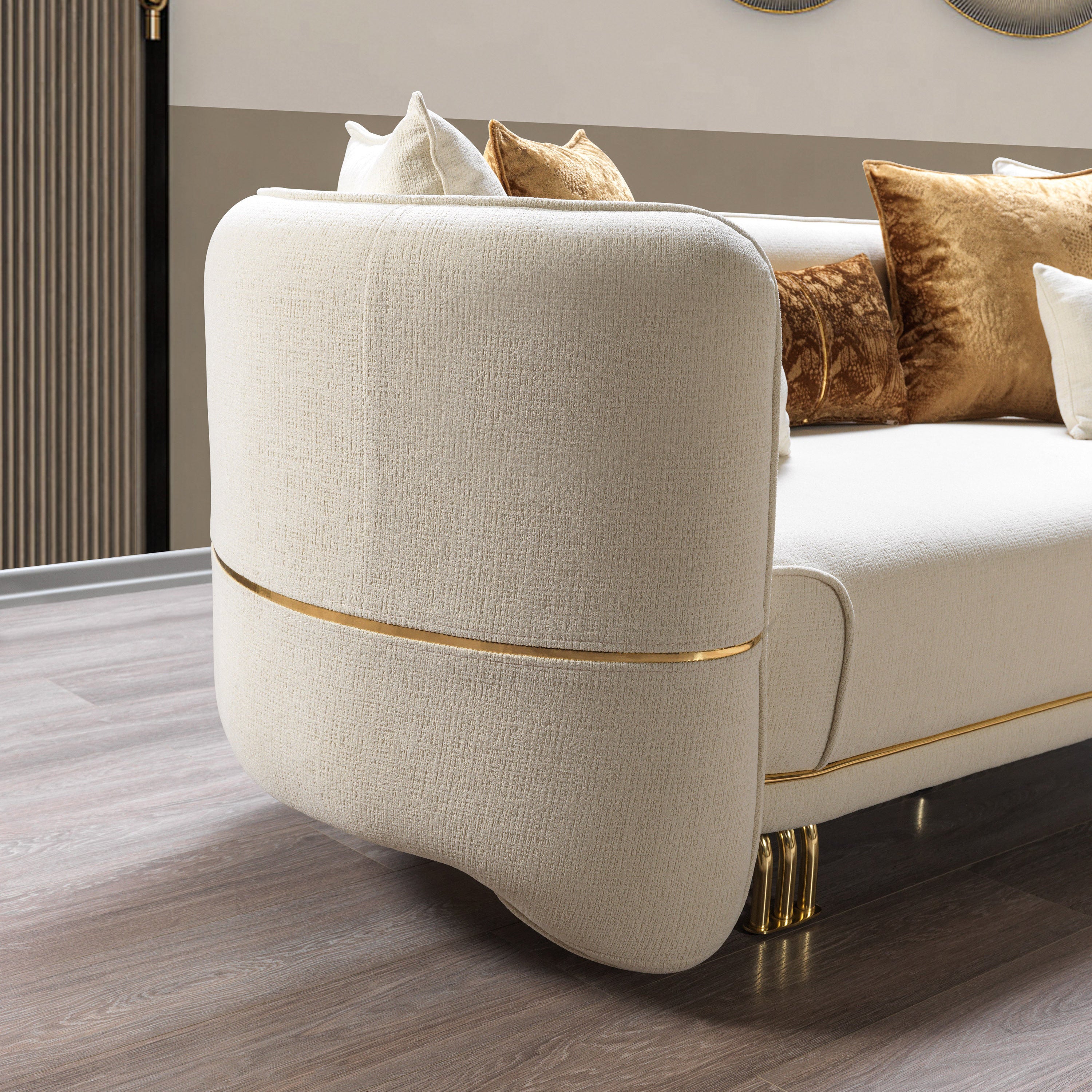 Nova - Helena Ivory Velvet Sofa & Loveseat