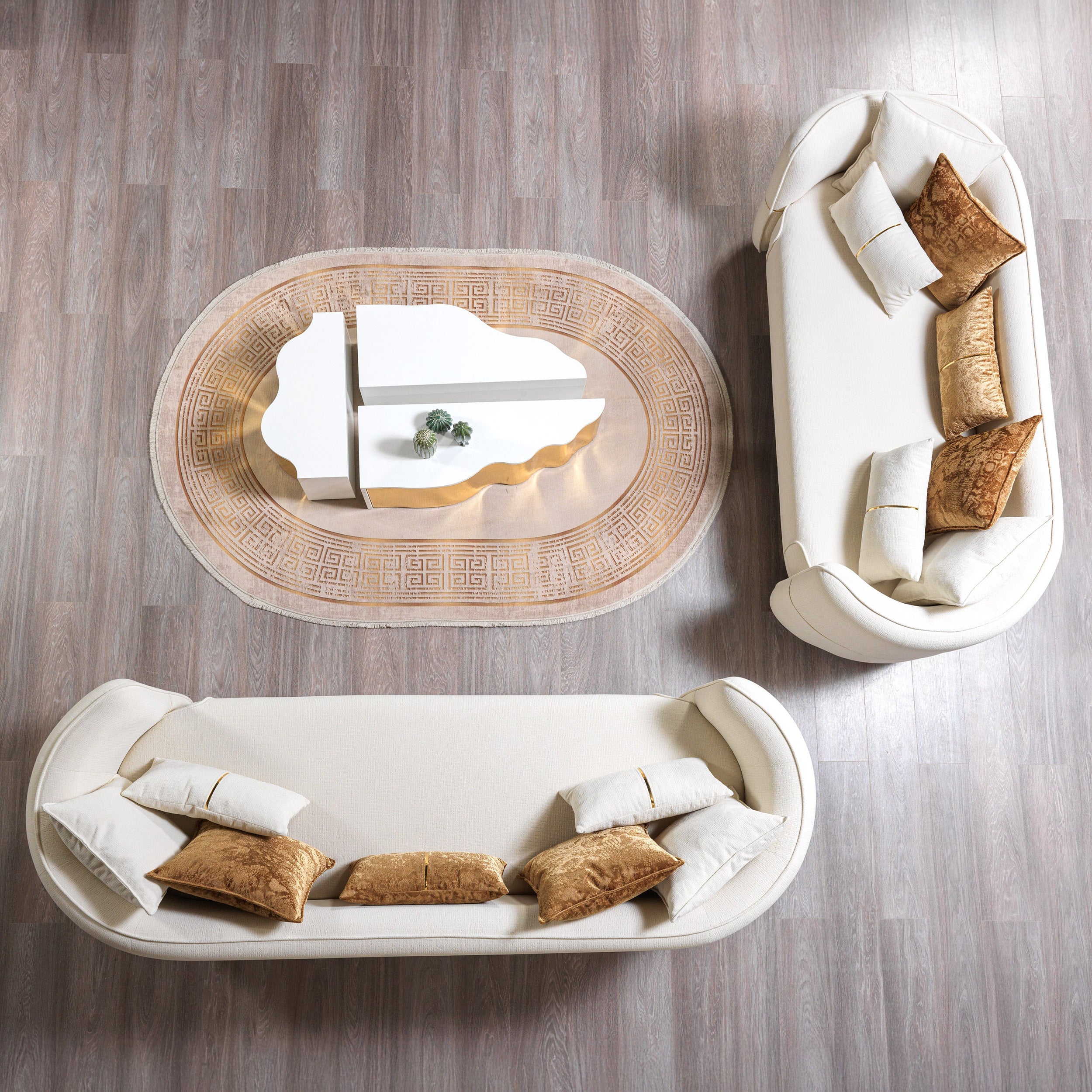 Nova - Helena Ivory Velvet Sofa & Loveseat