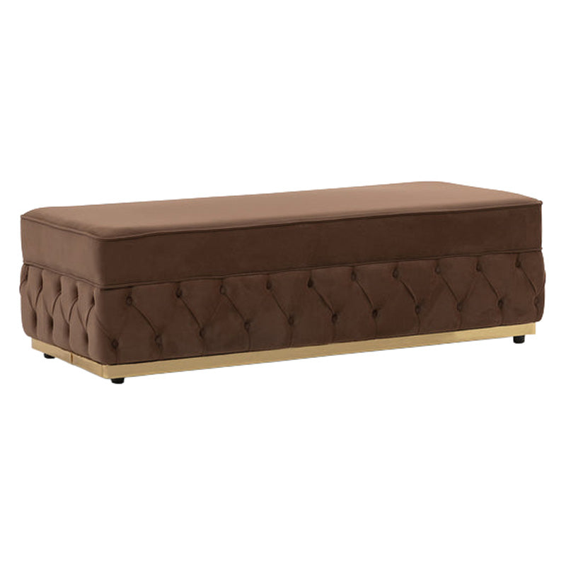 Nova - Jester Mocha Velvet Rectangle Ottoman