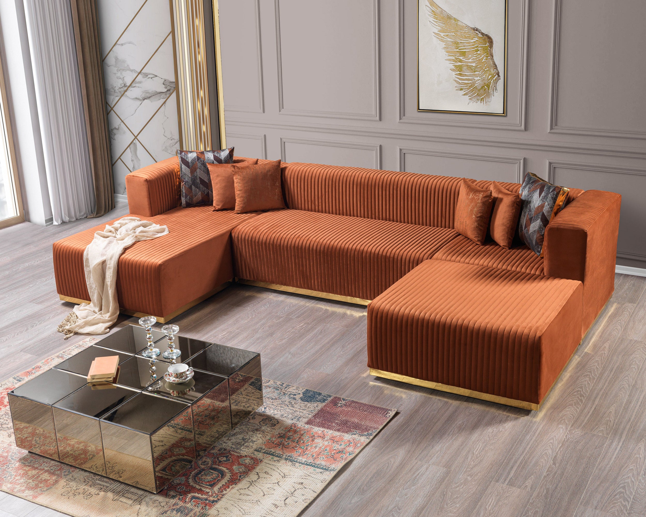Nova - Juliana Velvet 4-Piece Sectional