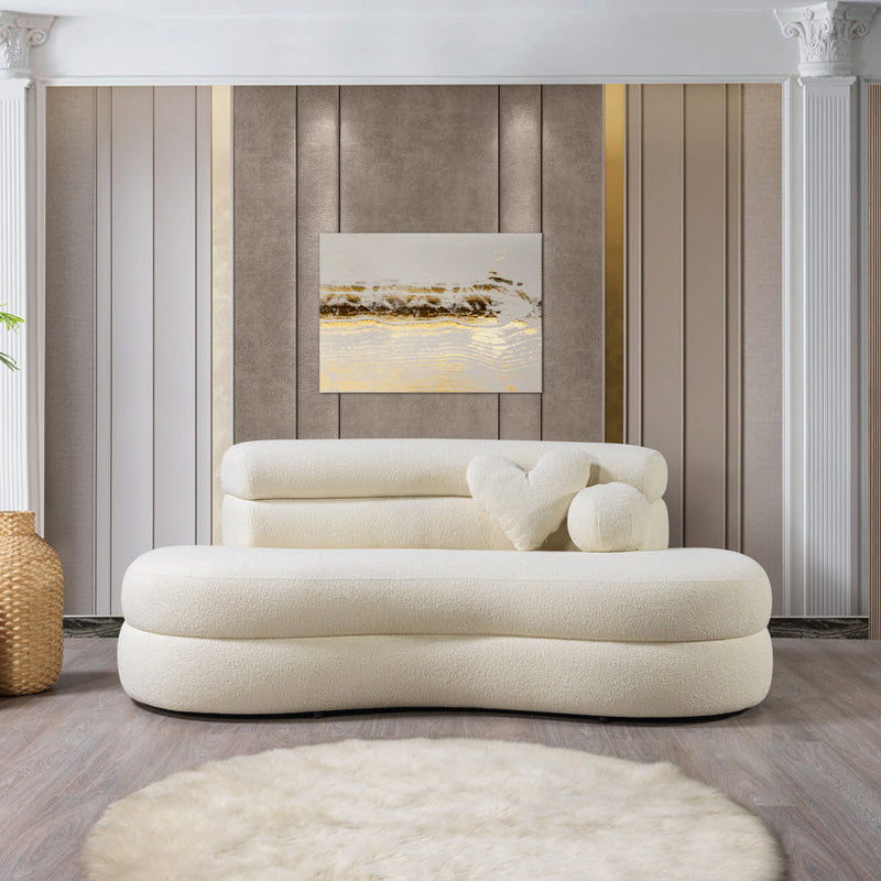 Nova - Larissa Ivory Boucle Loveseat