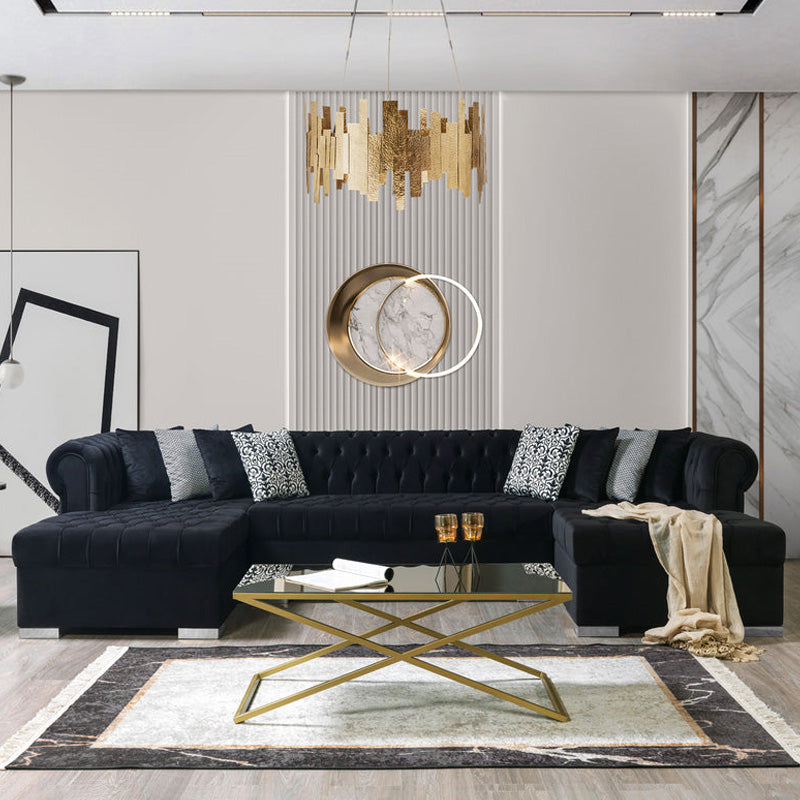 Nova - Lauren Velvet Double Chaise Sectional