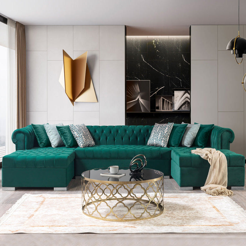 Nova - Lauren Velvet Double Chaise Sectional
