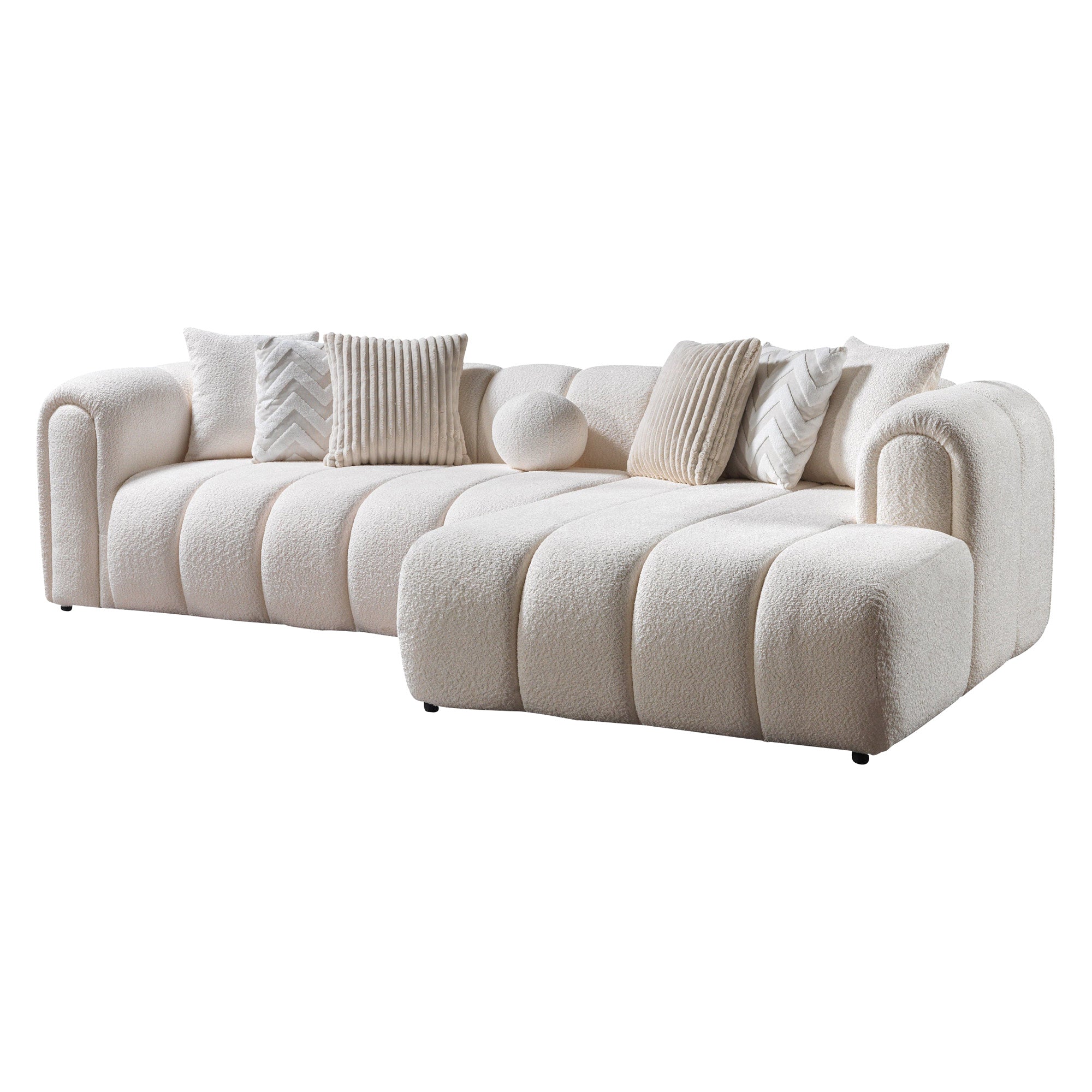 Nova - Lis Ivory Boucle RAF 115" Sectional