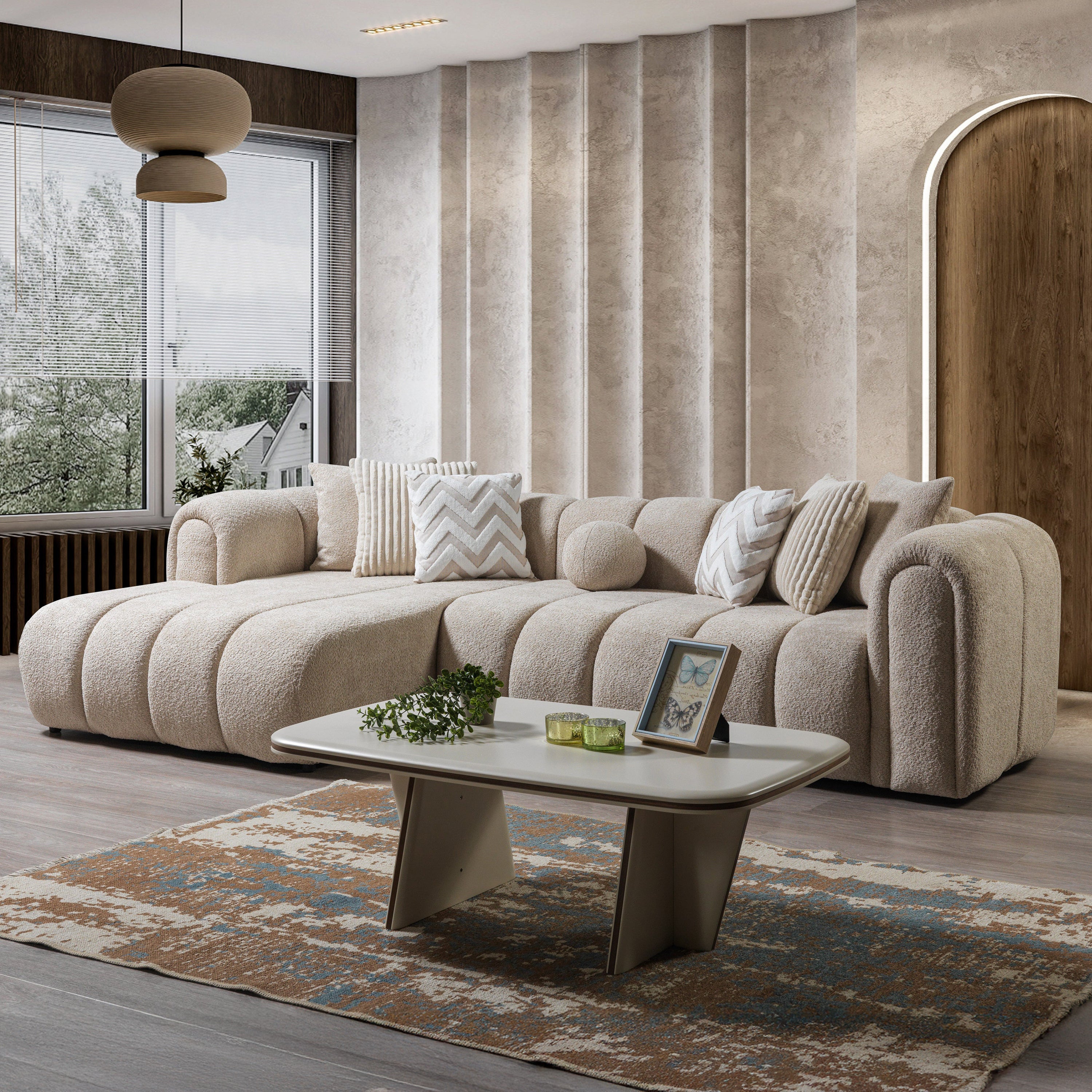Nova - Lis Sand Boucle 115" Sectional