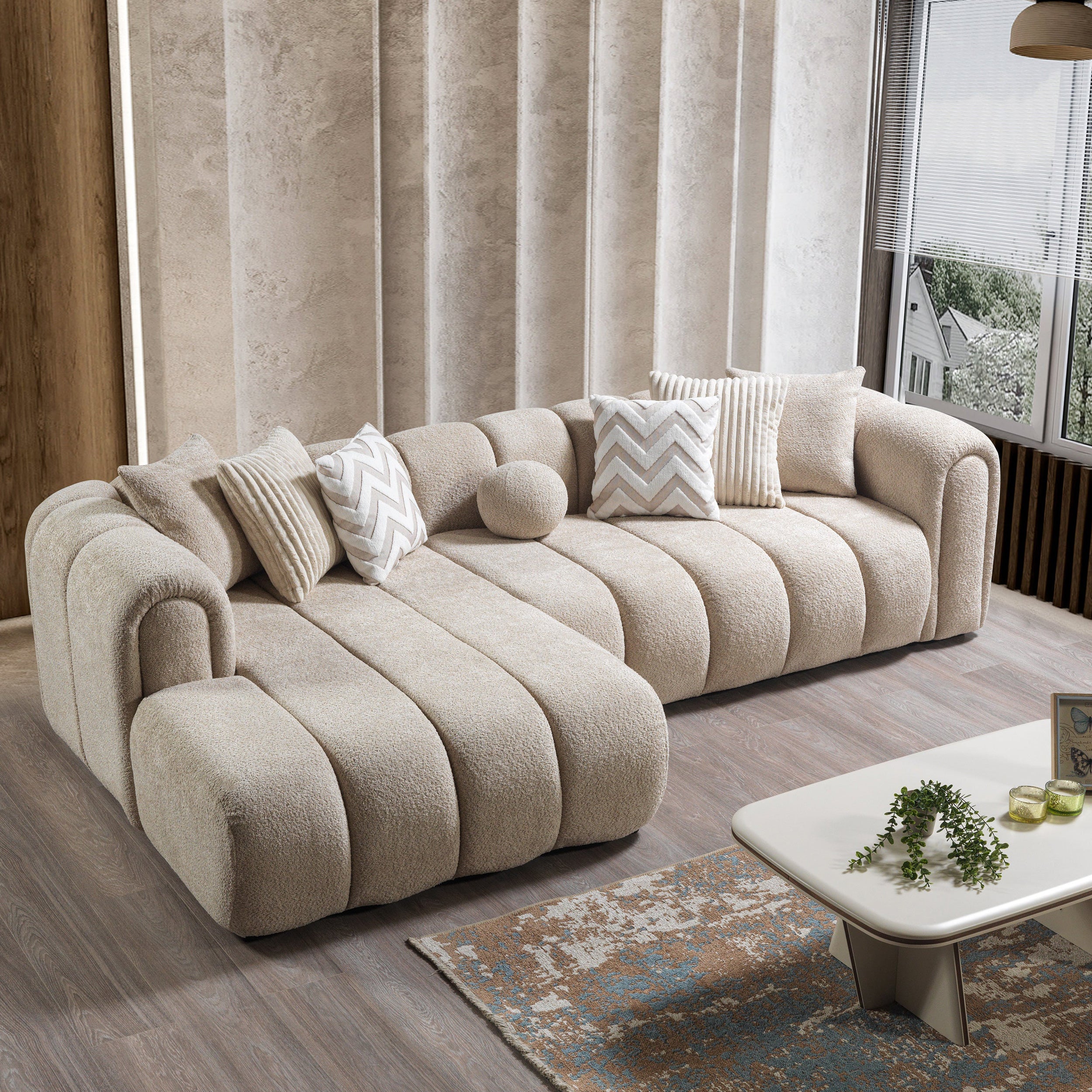 Nova - Lis Sand Boucle 115" Sectional