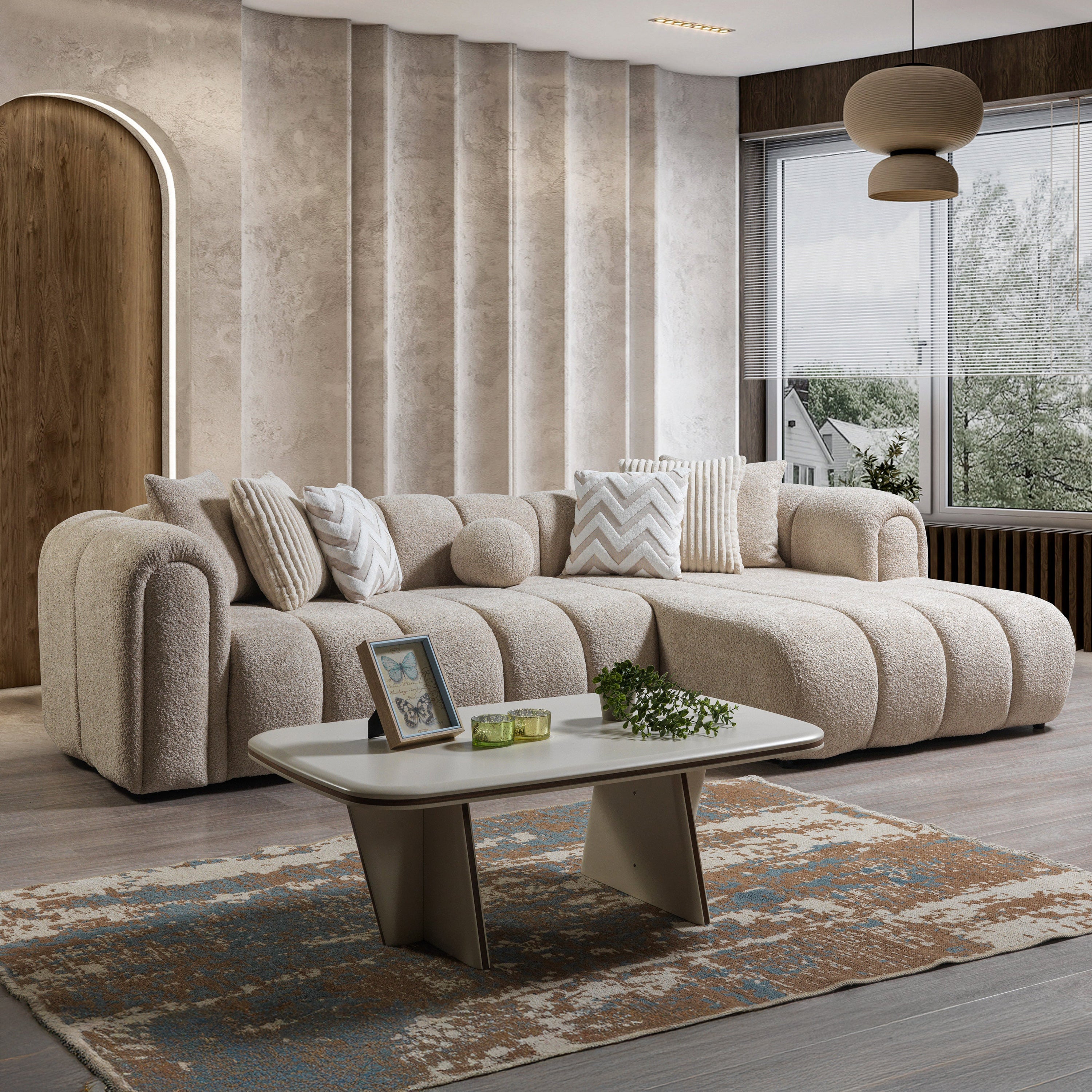 Nova - Lis Sand Boucle 115" Sectional