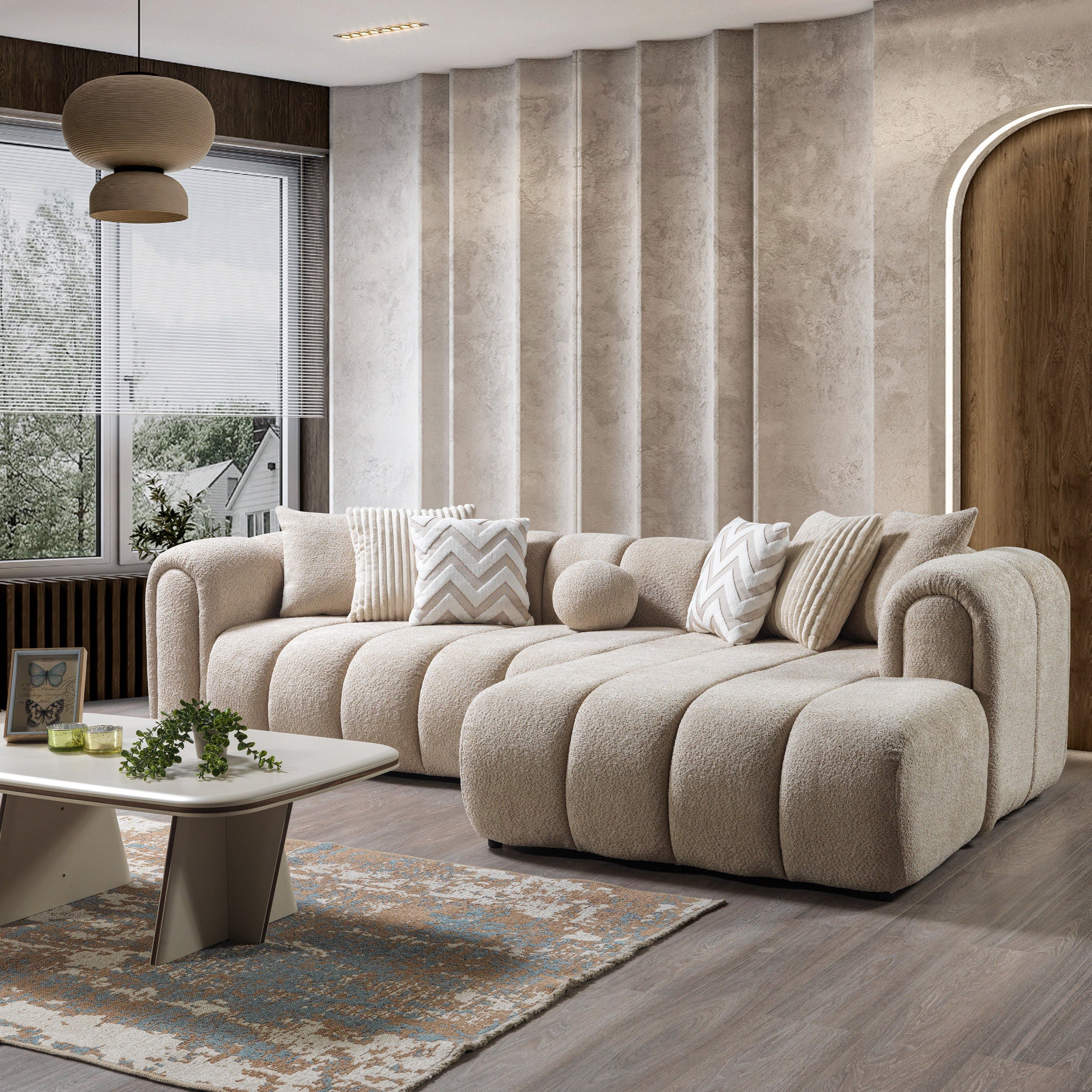 Nova - Lis Sand Boucle 115" Sectional