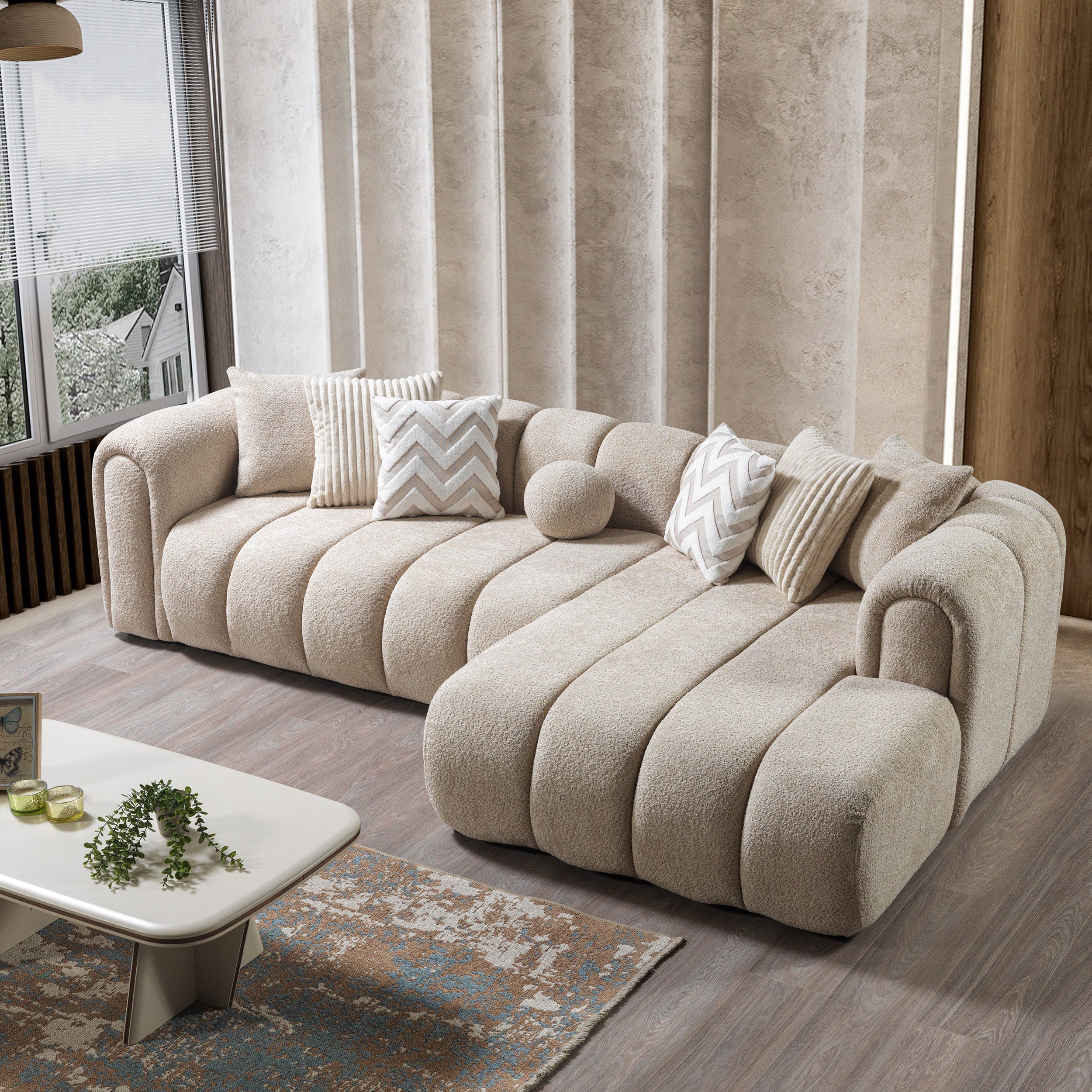 Nova - Lis Sand Boucle 115" Sectional
