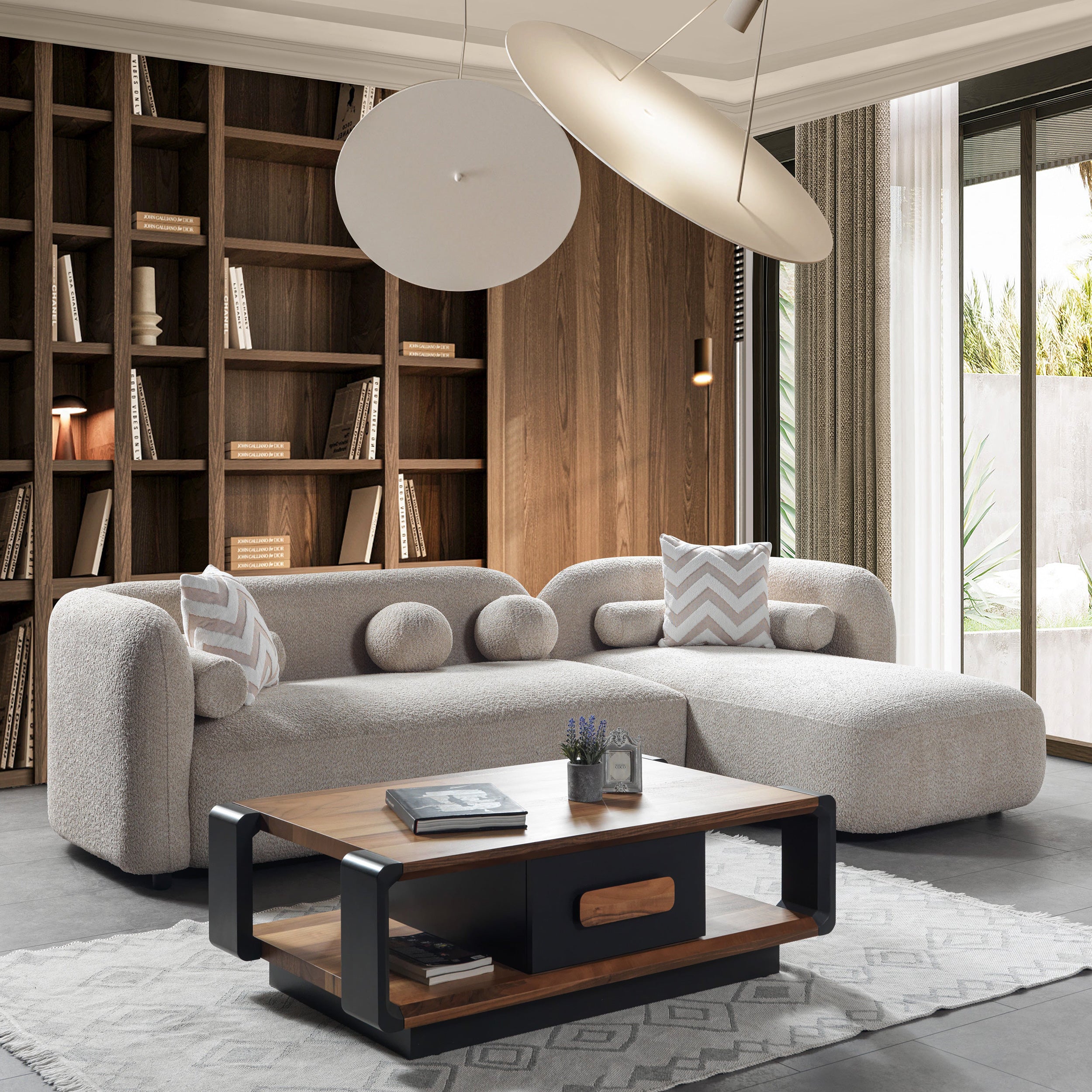 Nova - Liva Sand Boucle 110" Sectional