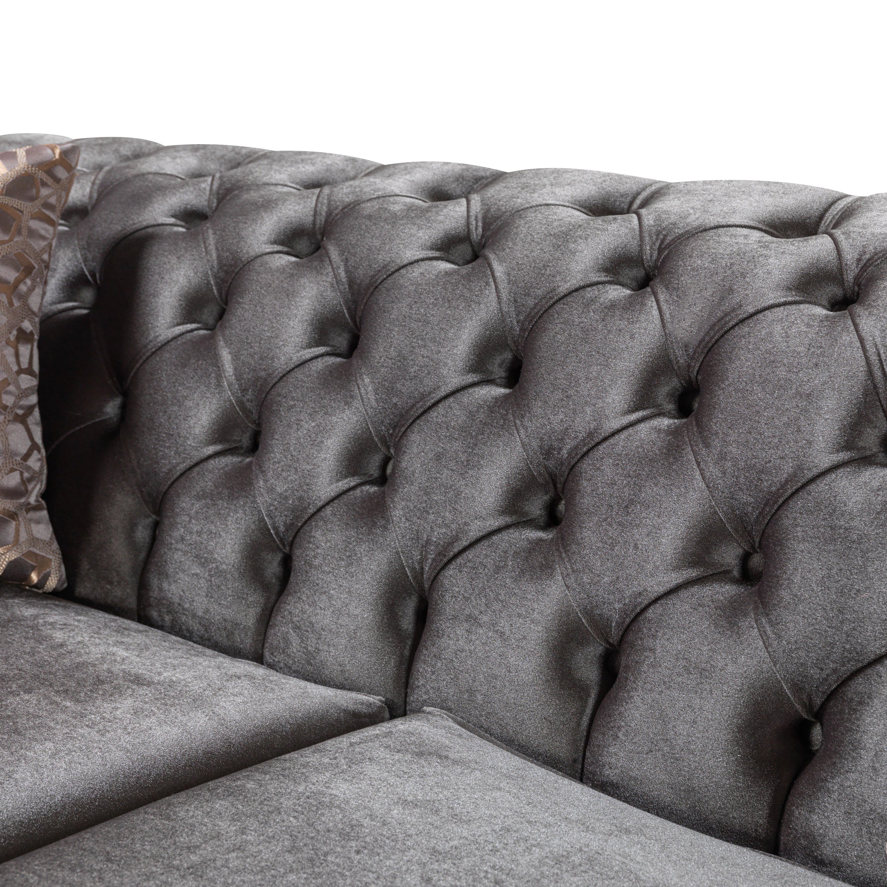 Nova - Lupino Gray Velvet Sofa 95" & Loveseat 82"