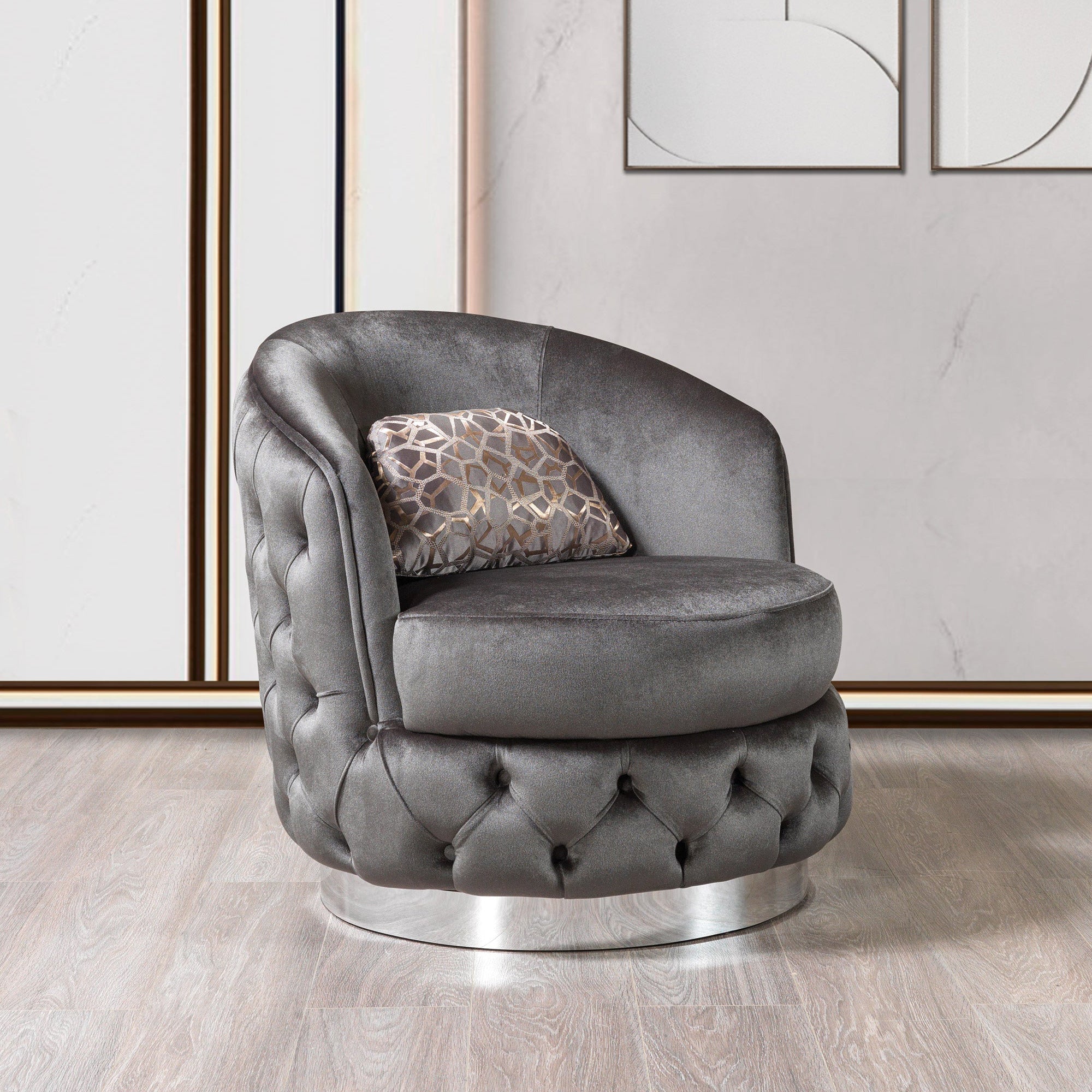 Nova - Lupino Gray Velvet Sofa 95" & Loveseat 82"