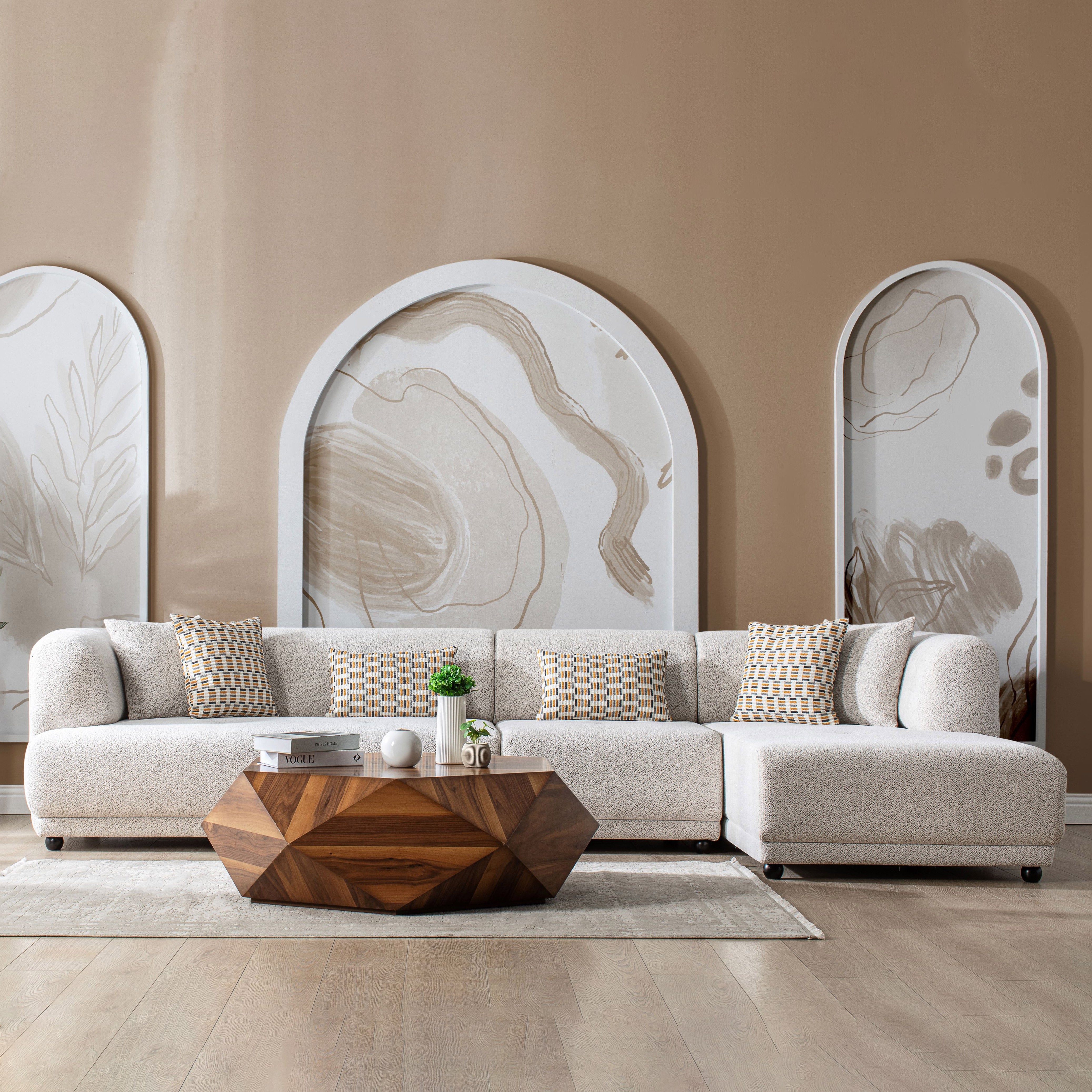 Nova - Lyna Ivory 3 Pc 144" RAF Sectional