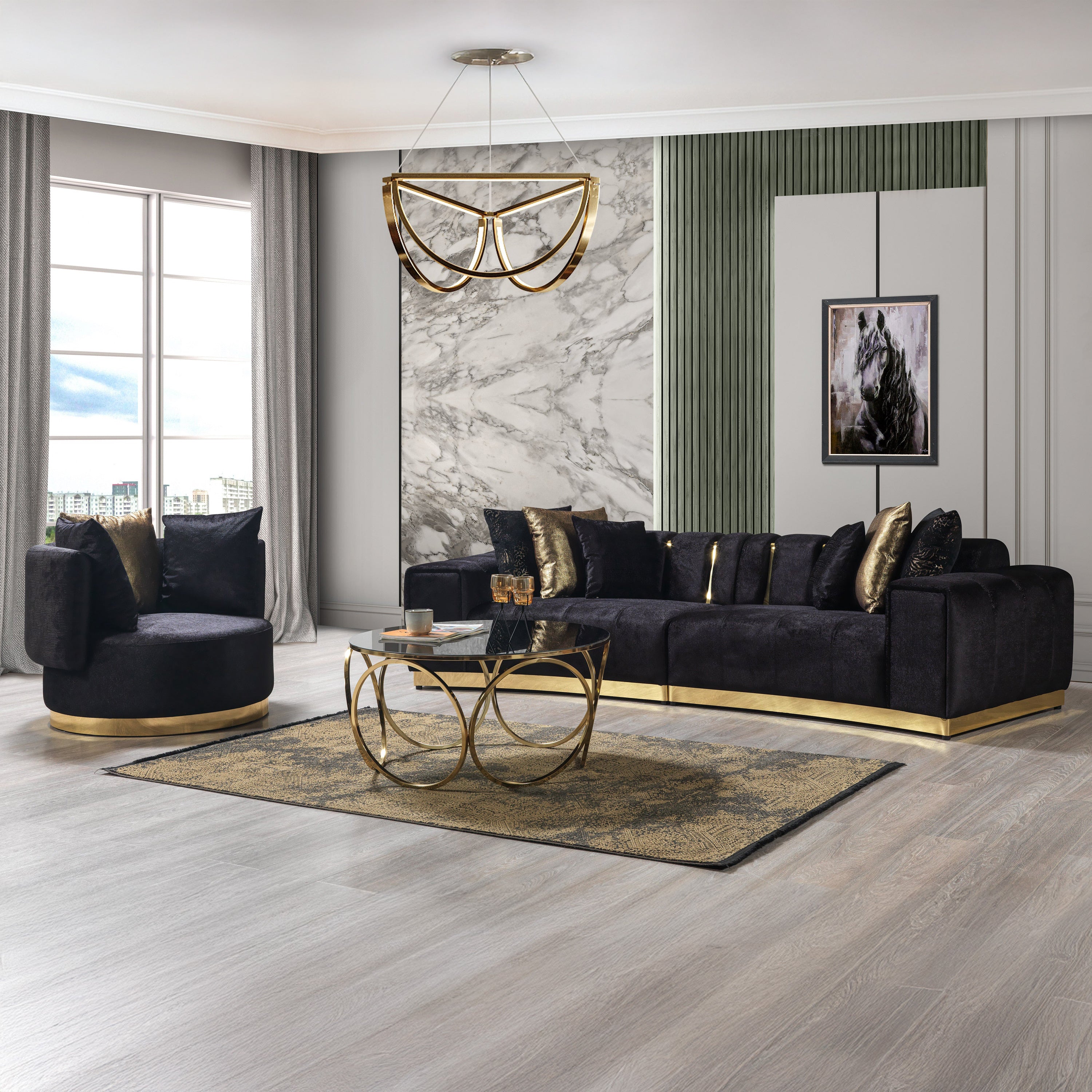 Nova - Michelle Velvet Curved Sectional