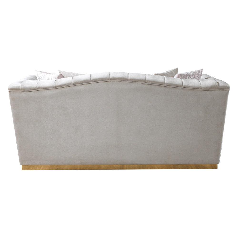 Nova - Milena Velvet Sofa & Loveseat in Ivory