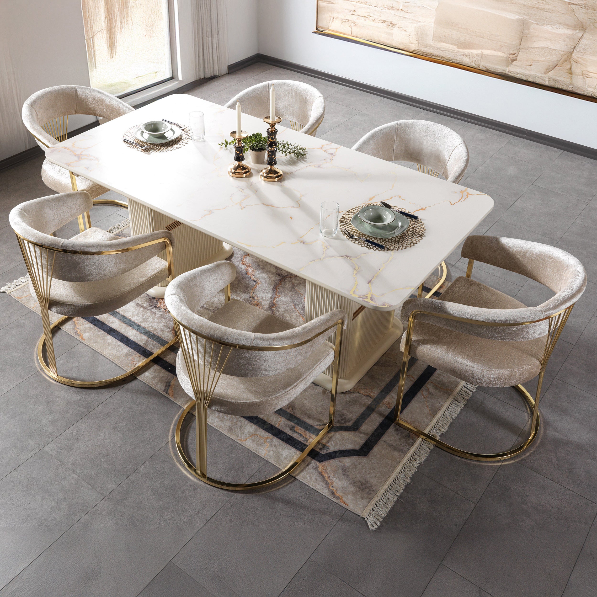 Nova - Santana Ivory 7-Piece Dining Set