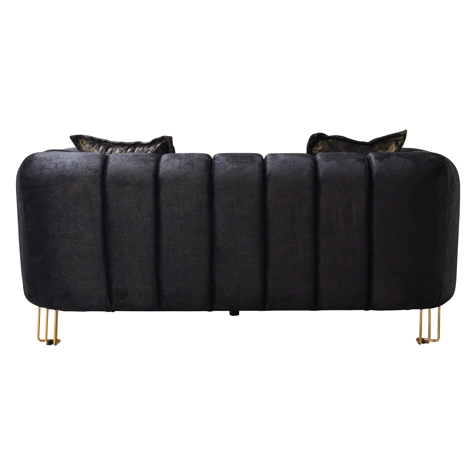 Nova - Santana Black Velvet Sofa 89" & Loveseat 69"