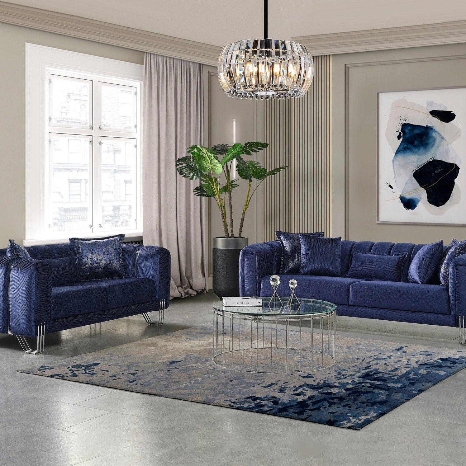 Nova - Santana Velvet Sofa & Loveseat