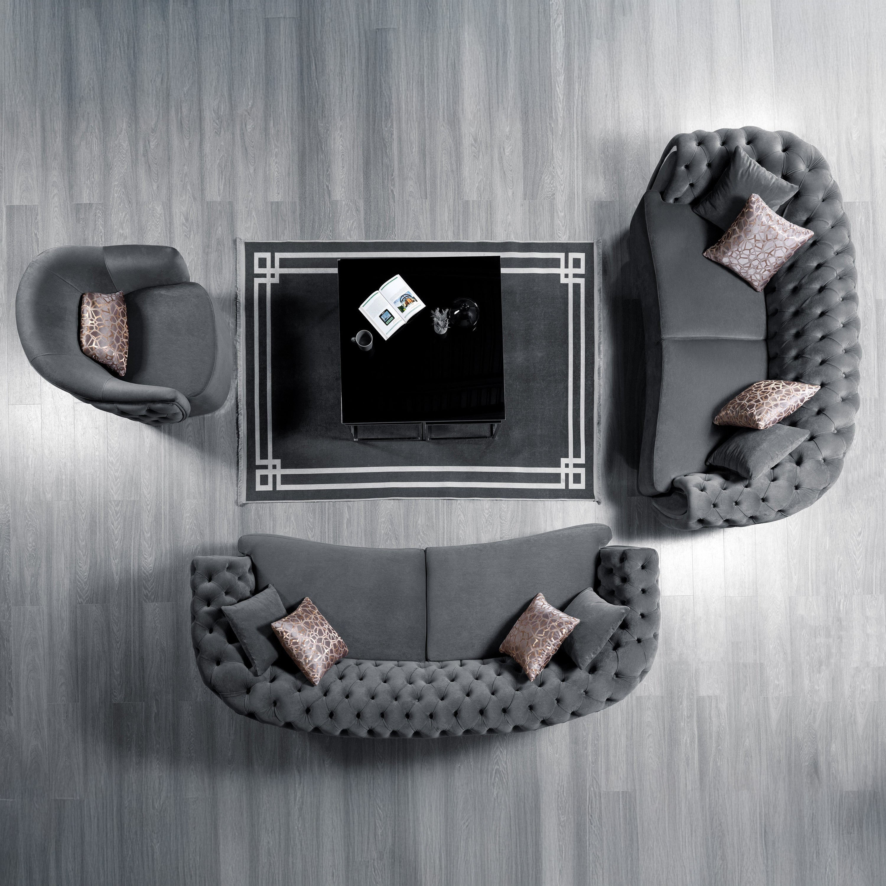 Nova - Victoria Gray Velvet Chair