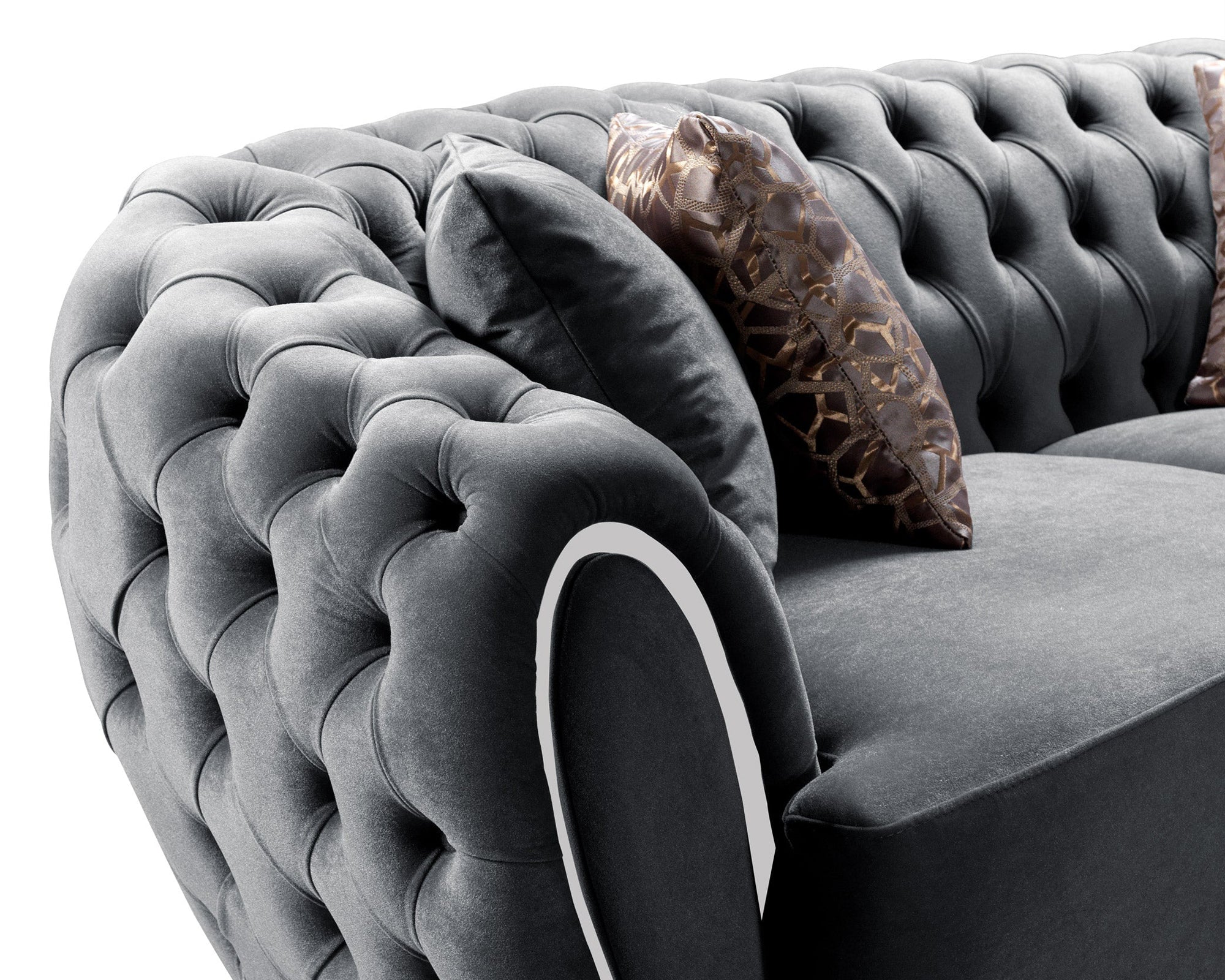 Nova - Victoria Gray Velvet Sofa 99" & Loveseat 79"