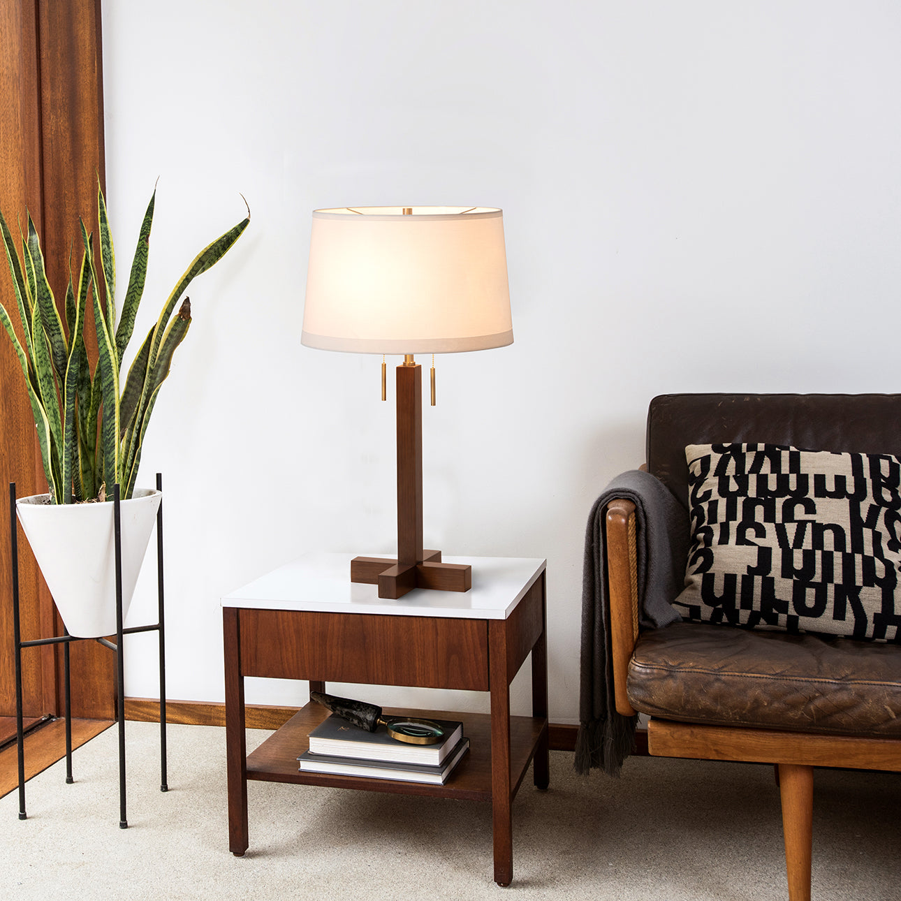 Nova Of CA - Swiss Cross Table Lamp Dark Walnut