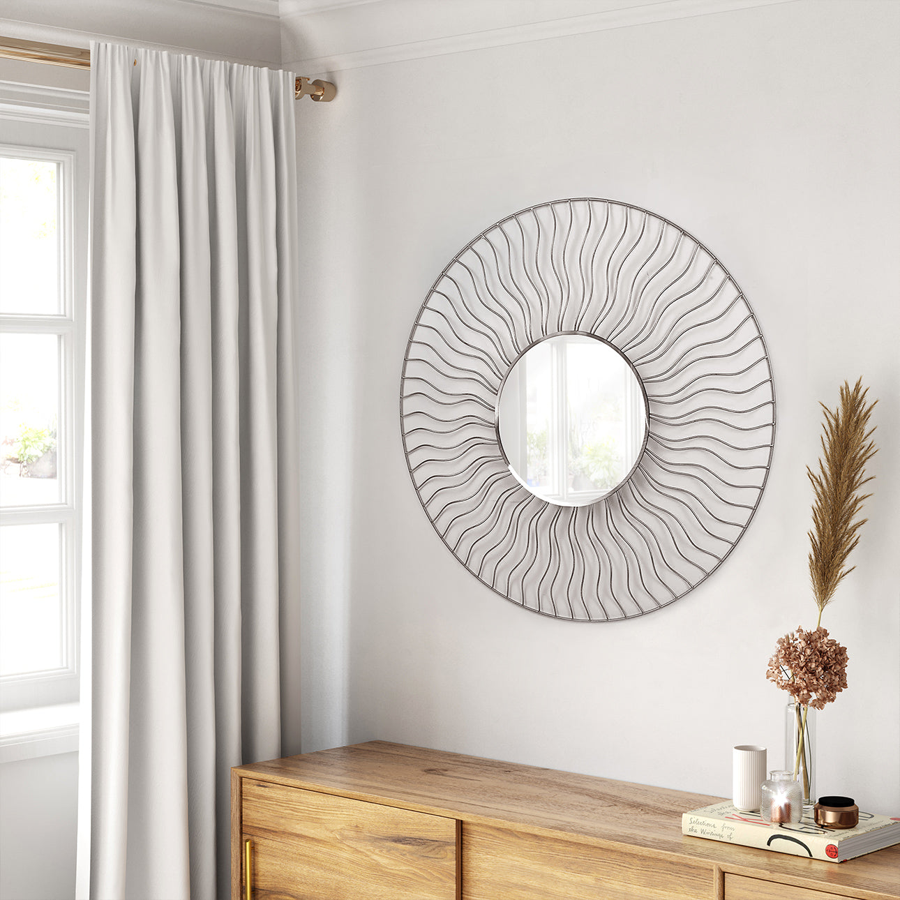 Nova Of CA - Sunburst 36" Round Wall Mirror (set of two)