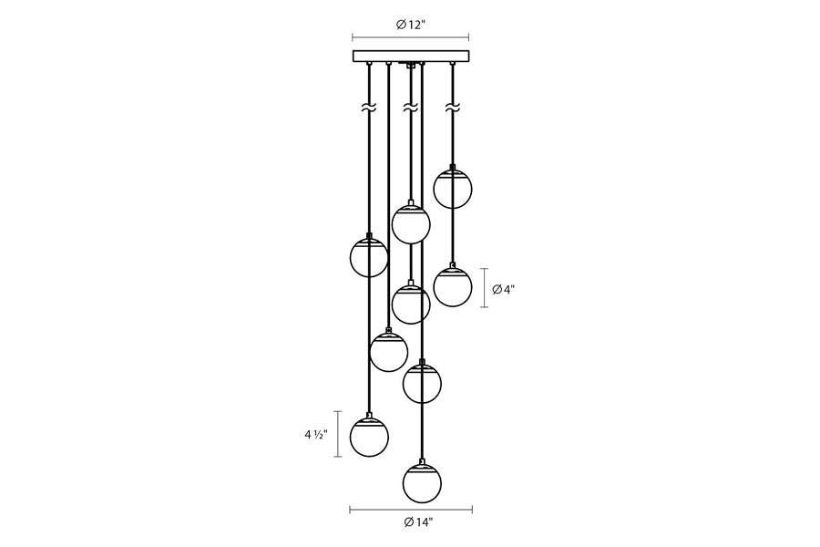 Sonneman - Champagne Bubbles LED Chandelier