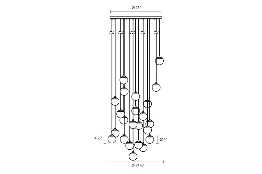 Sonneman - Champagne Bubbles LED Chandelier