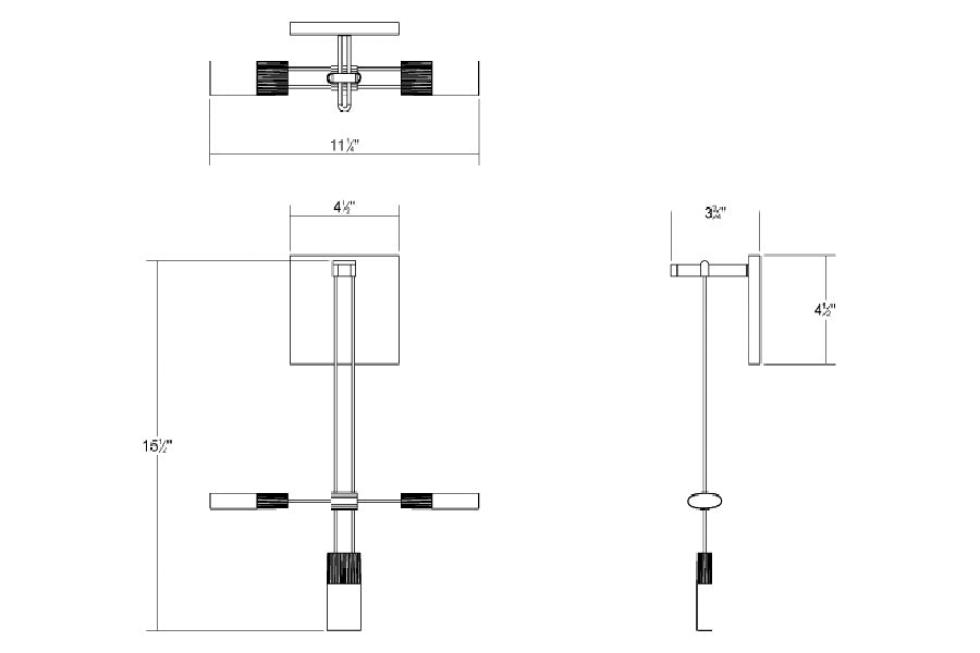 Sonneman - Suspenders Standard Single Sconce with Etched Chiclet Cluster Luminaire