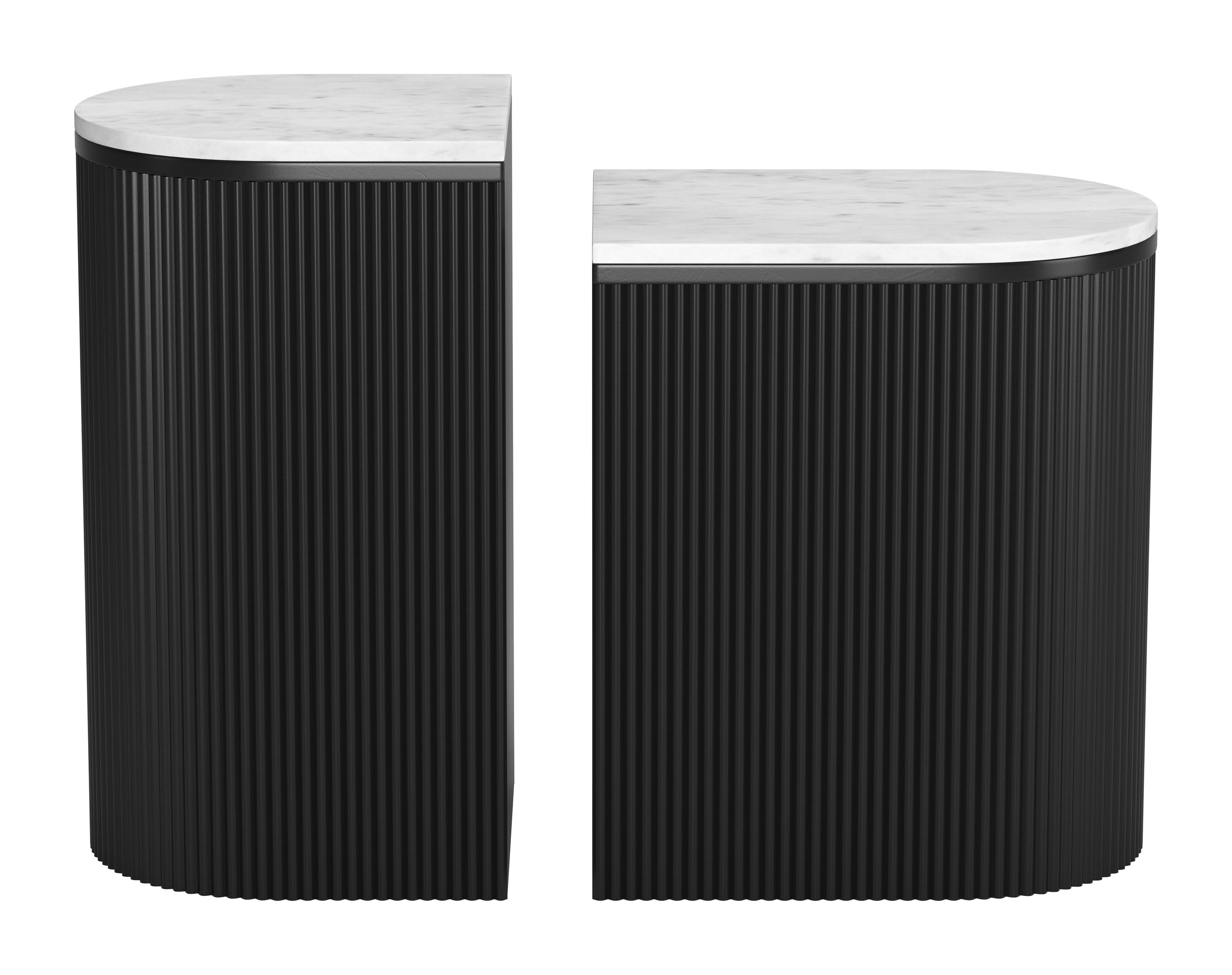 ZUO - Ormara Side Table Set (2-Piece) in White/Black