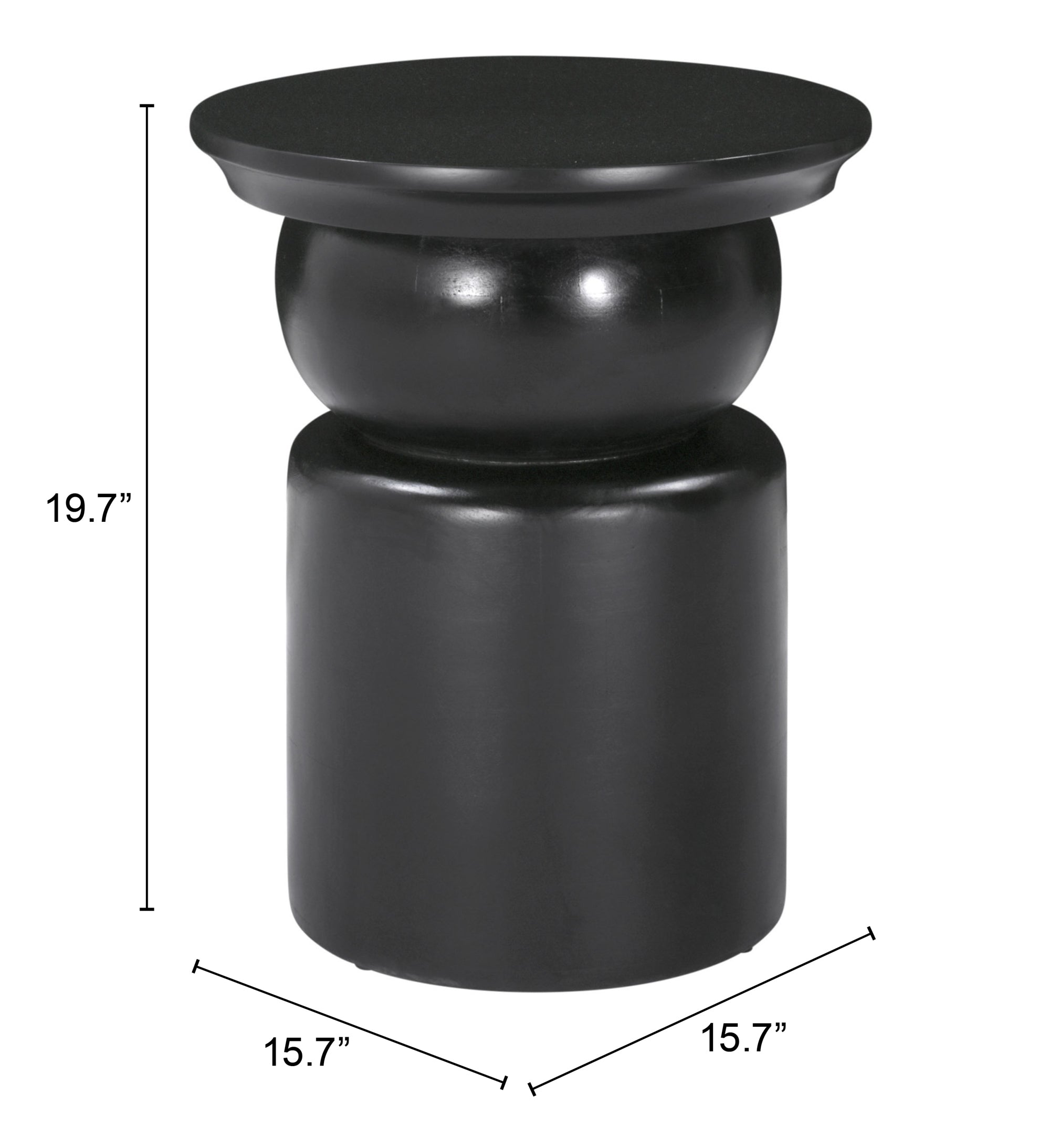ZUO - Colombo Side Table in Black
