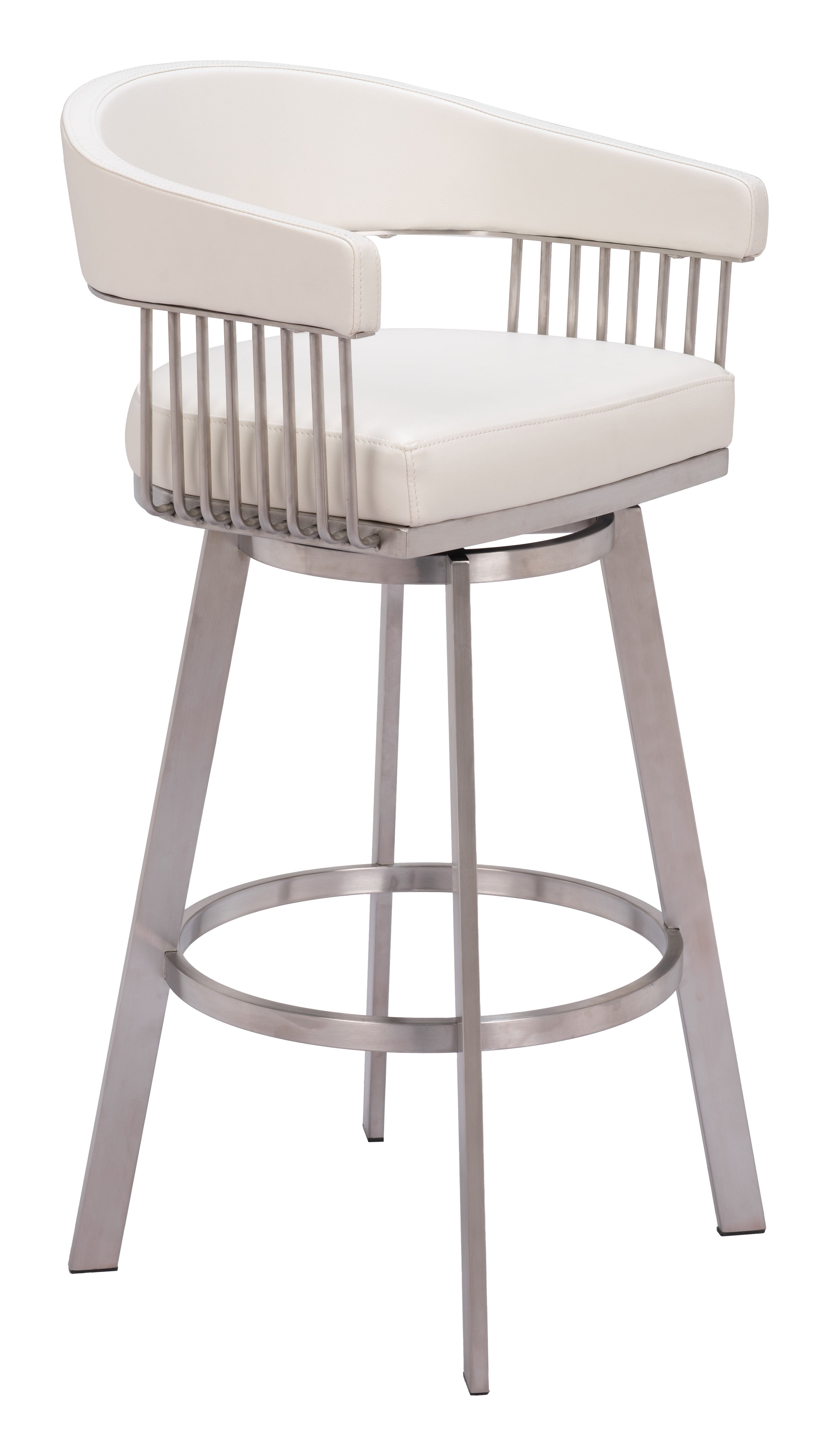 ZUO - Bantry Swivel Barstool in White