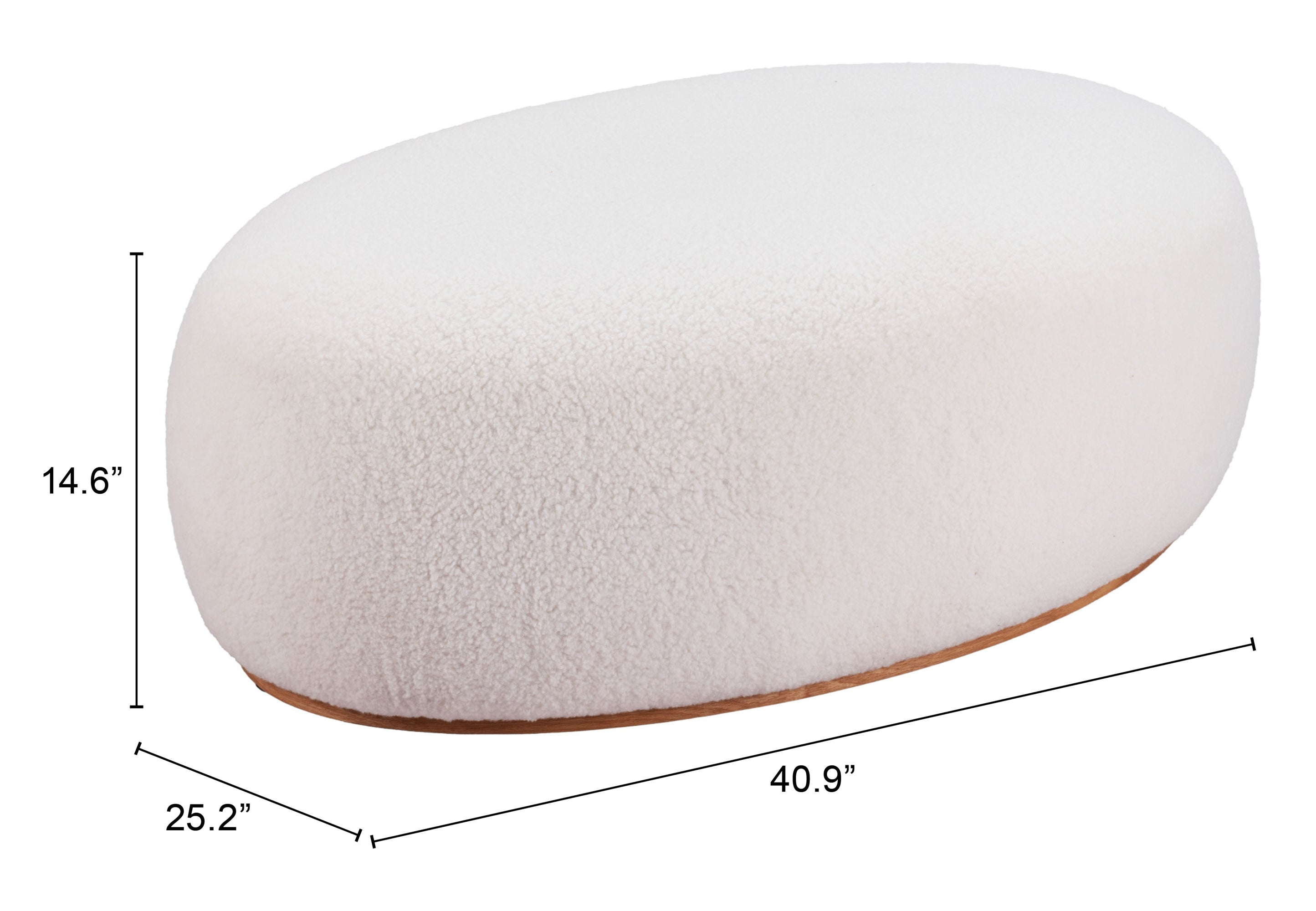 ZUO - Amber Ottoman in Cream