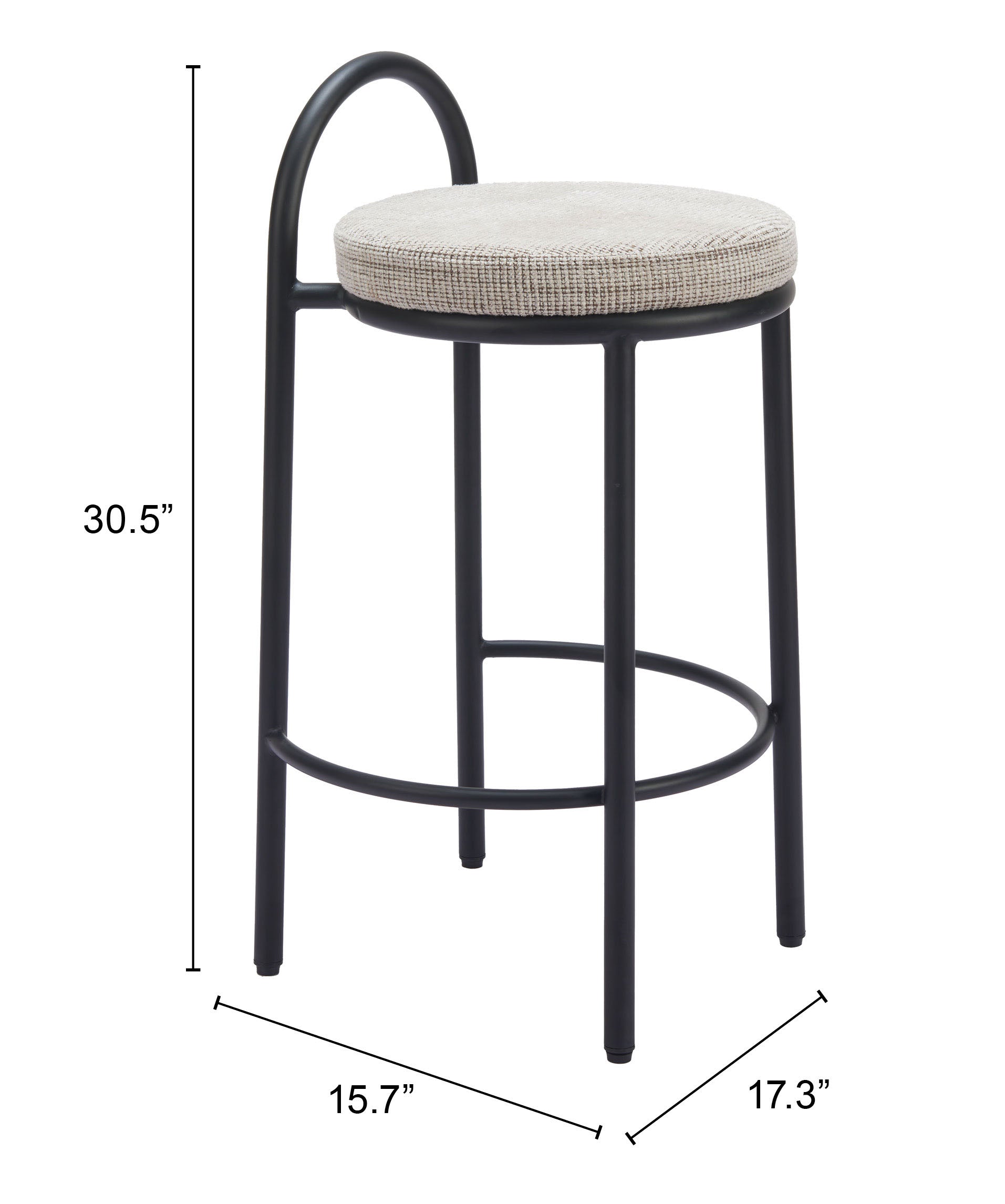 ZUO - Sisal Counter Stool (Set of 2) in Beige Tweed