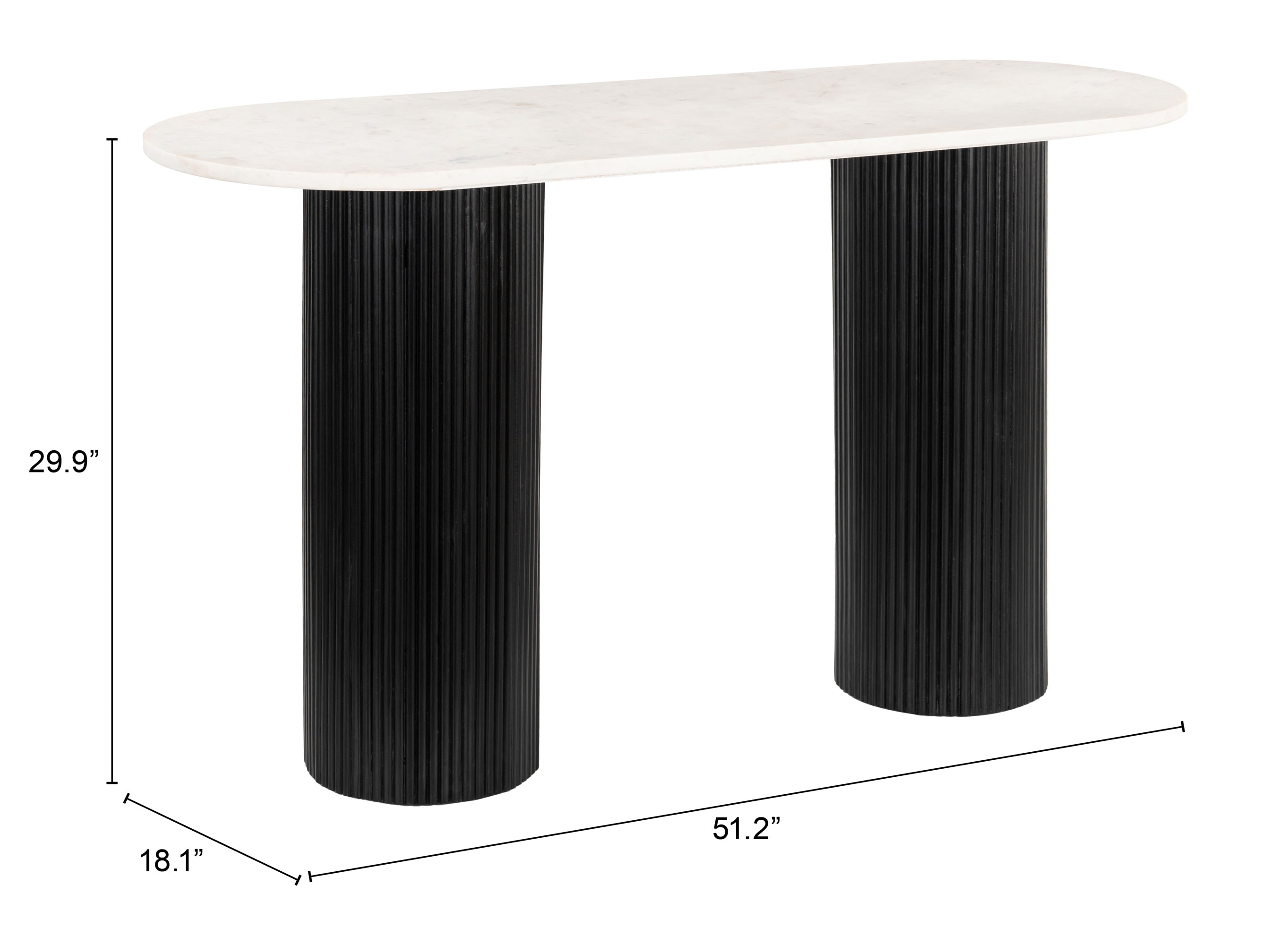 ZUO - Izola Console Table in White/Black