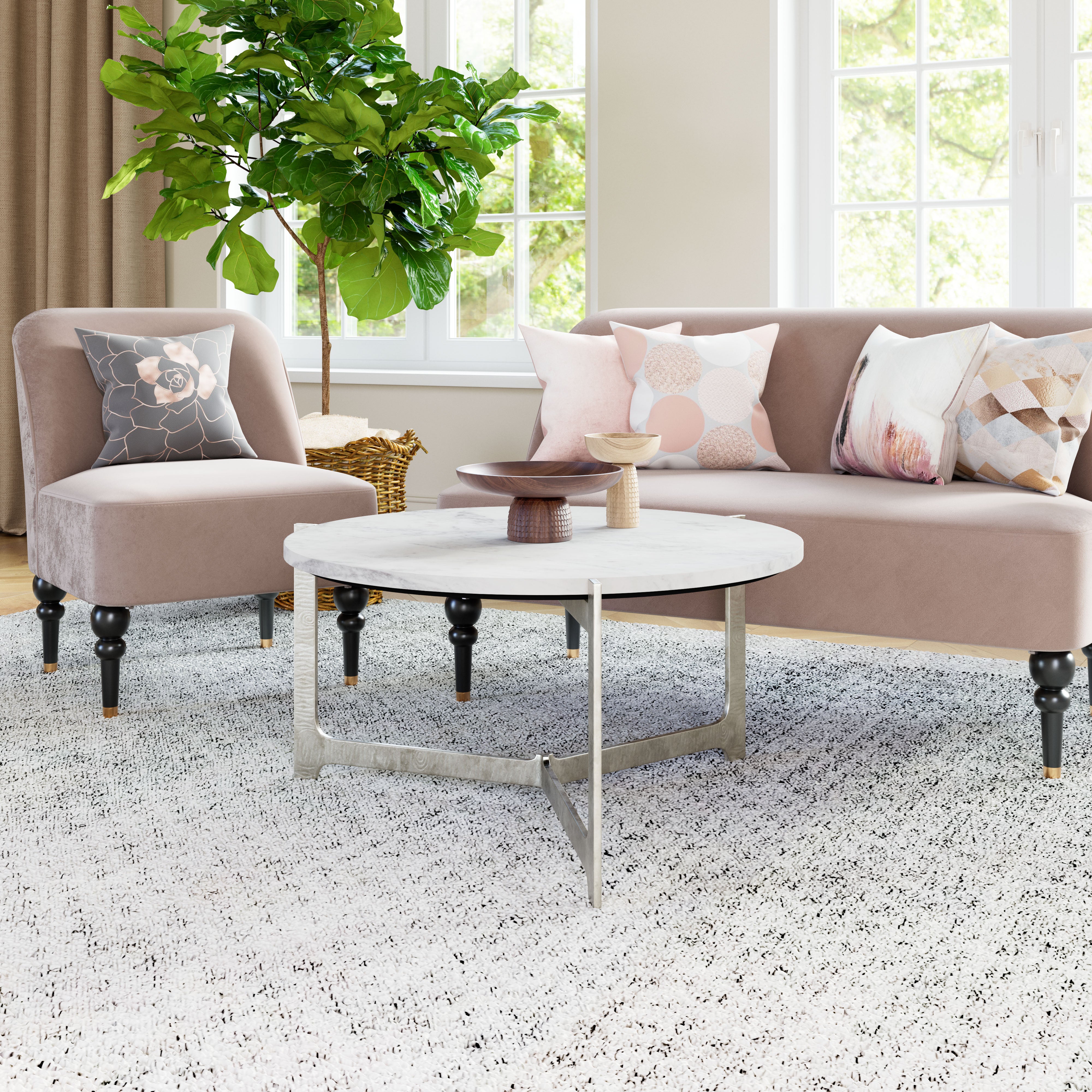 ZUO - Barmas Coffee Table in White/Silver