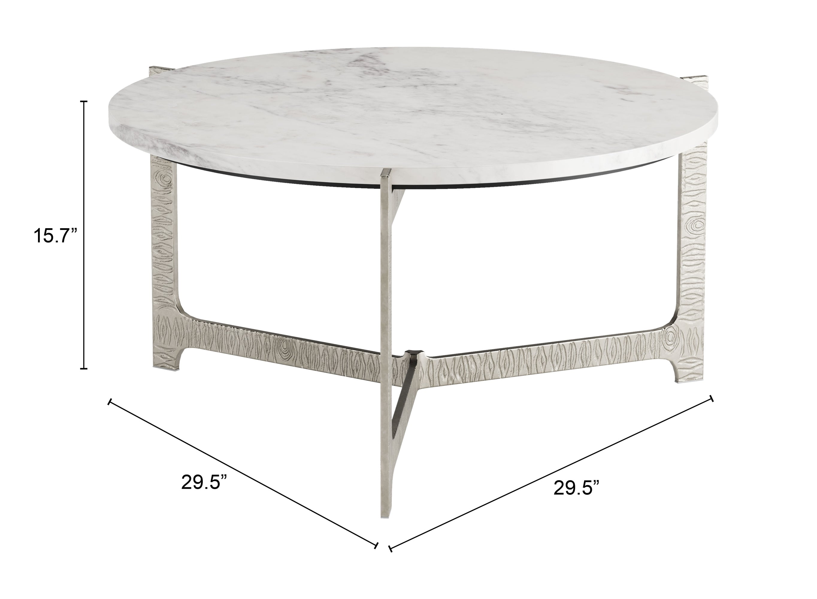 ZUO - Barmas Coffee Table in White/Silver