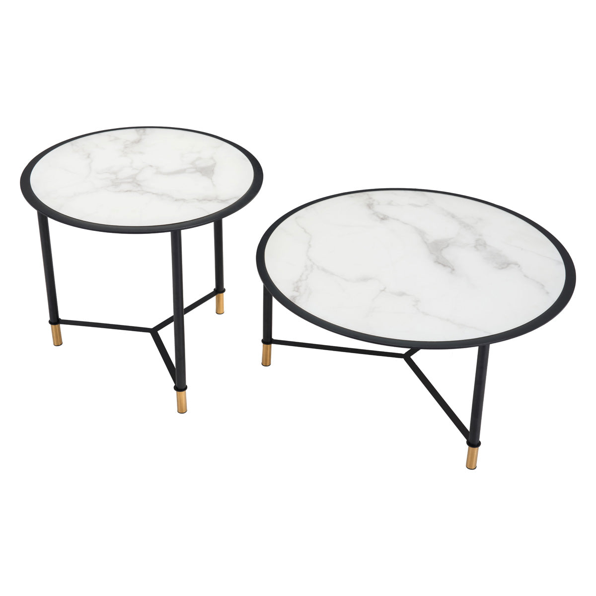 ZUO - Davis Coffee Table (Set Of 2) in Black/White/Black