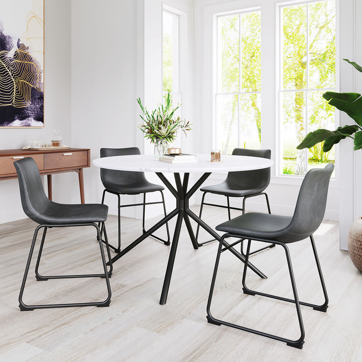 ZUO - Amiens Dining Table in White/Black
