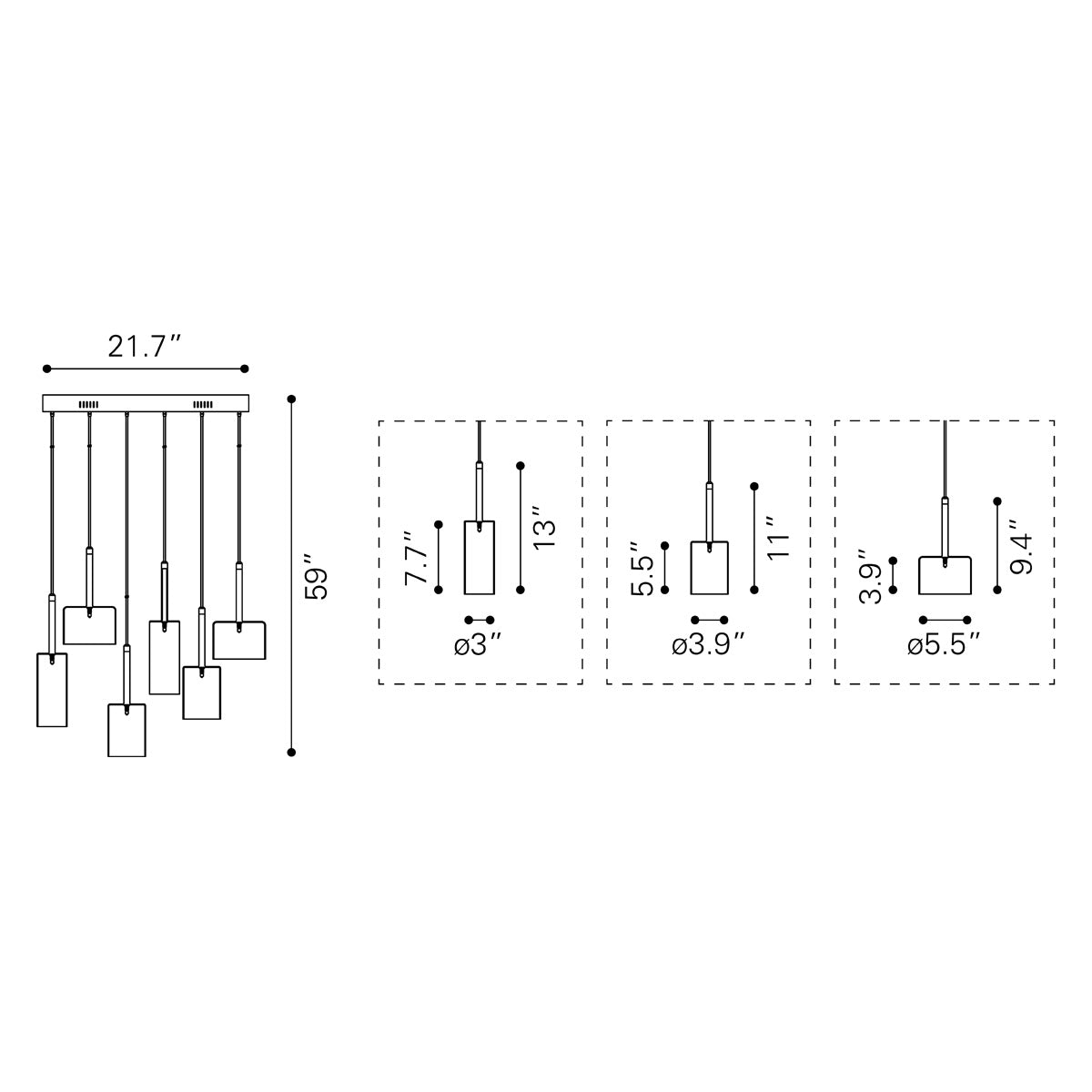 ZUO - Hale Ceiling Lamp in Clear
