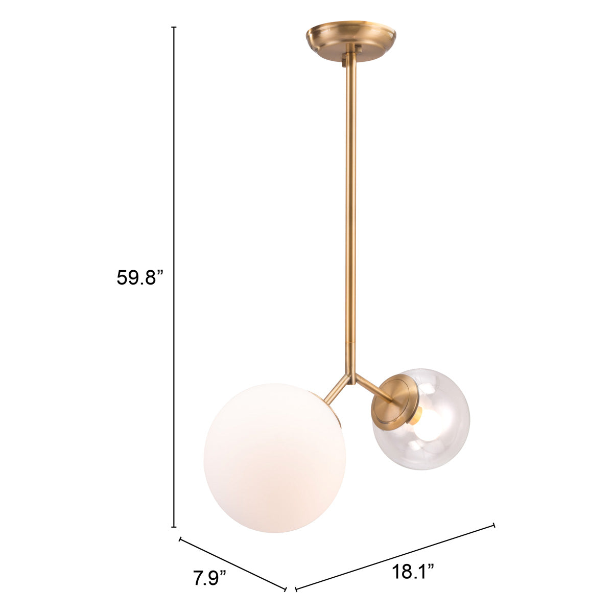 ZUO - Constance Ceiling Lamp in Brass