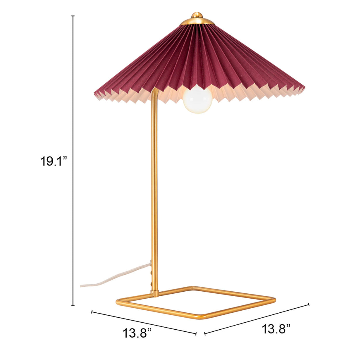 ZUO - Charo Table Lamp in Red/Gold