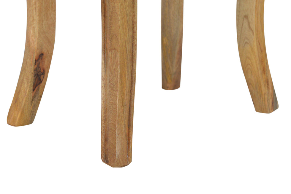 Artisan - French Style Stool with Seat Pad in Mud, Linen