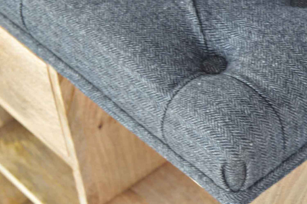 Artisan - Black Tweed 6 Slot Shoe Storage Bench