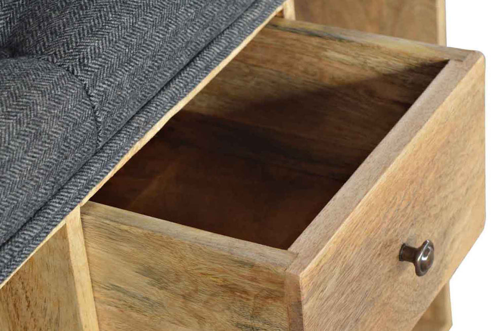 Artisan - Black Tweed 6 Slot Shoe Storage Bench