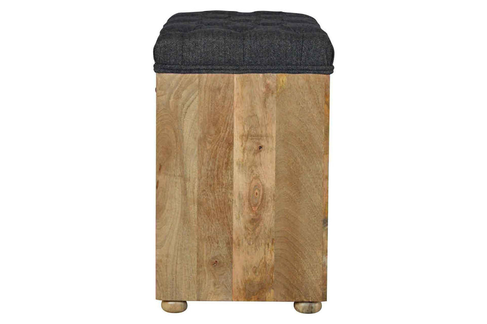 Artisan - Black Tweed 6 Slot Shoe Storage Bench